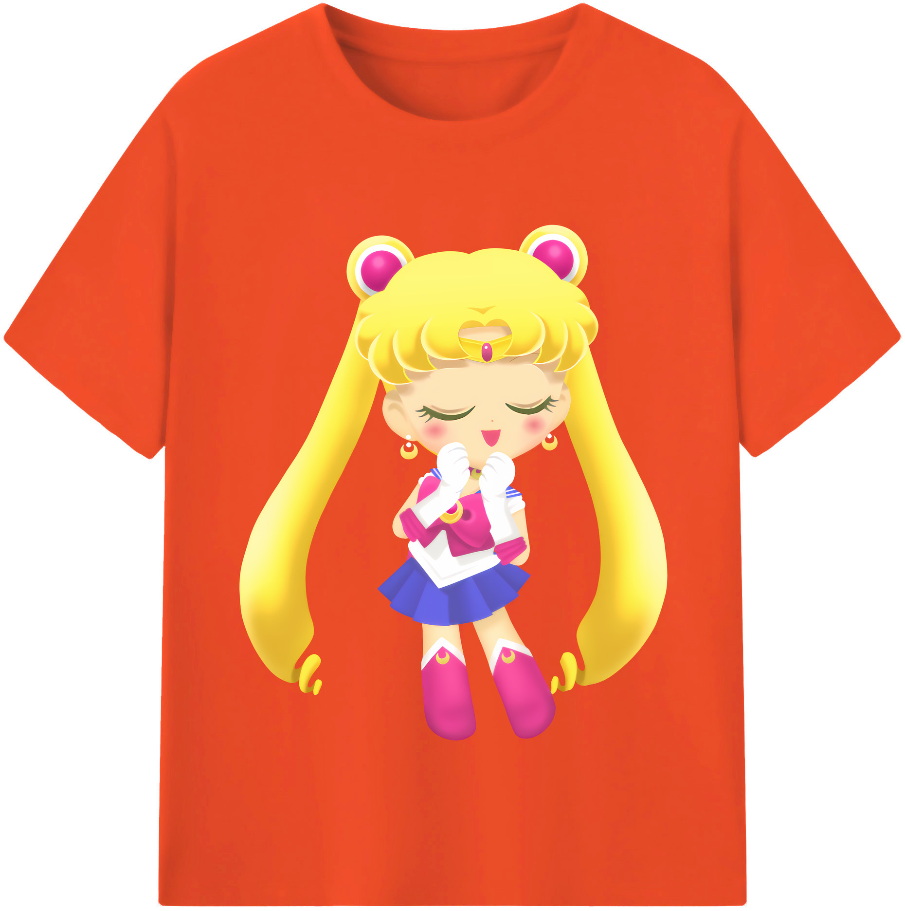 （画像用） 美少女戦士セーラームーン 月野 うさぎ つきの うさぎ Sailor Moon Tsukino Usagi 綿100％半袖Tシャツ（フロントプリント）