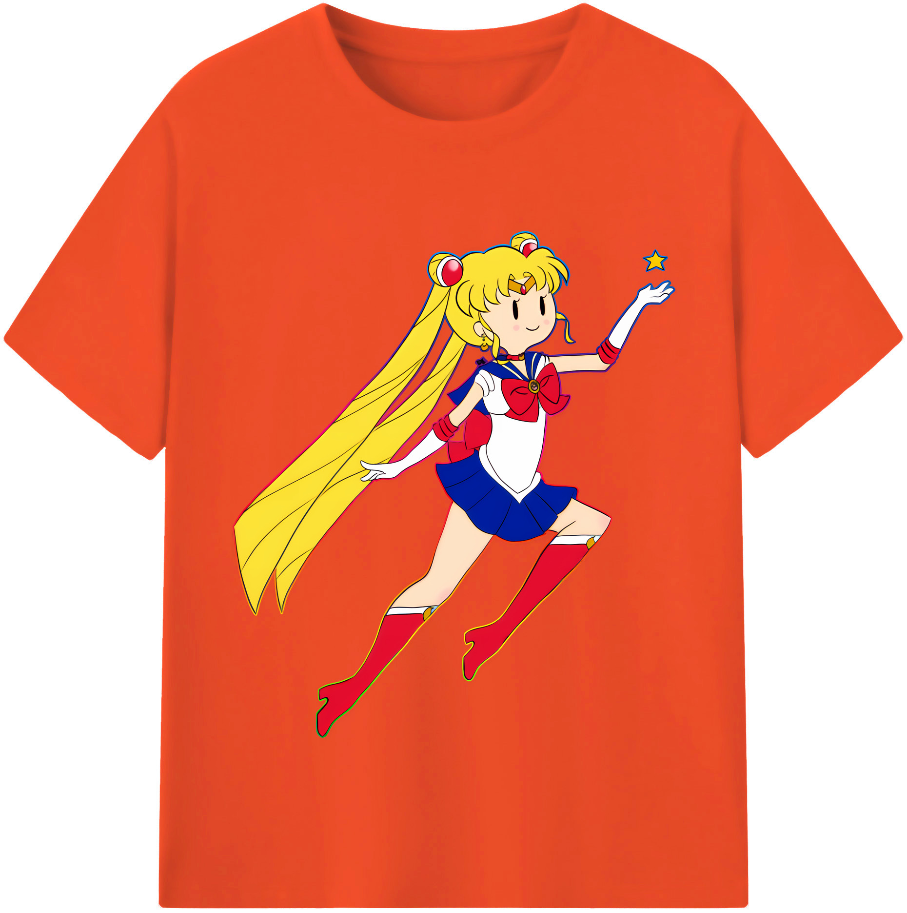 （画像用） 美少女戦士セーラームーン 月野 うさぎ つきの うさぎ Sailor Moon Tsukino Usagi 綿100％半袖Tシャツ（フロントプリント）