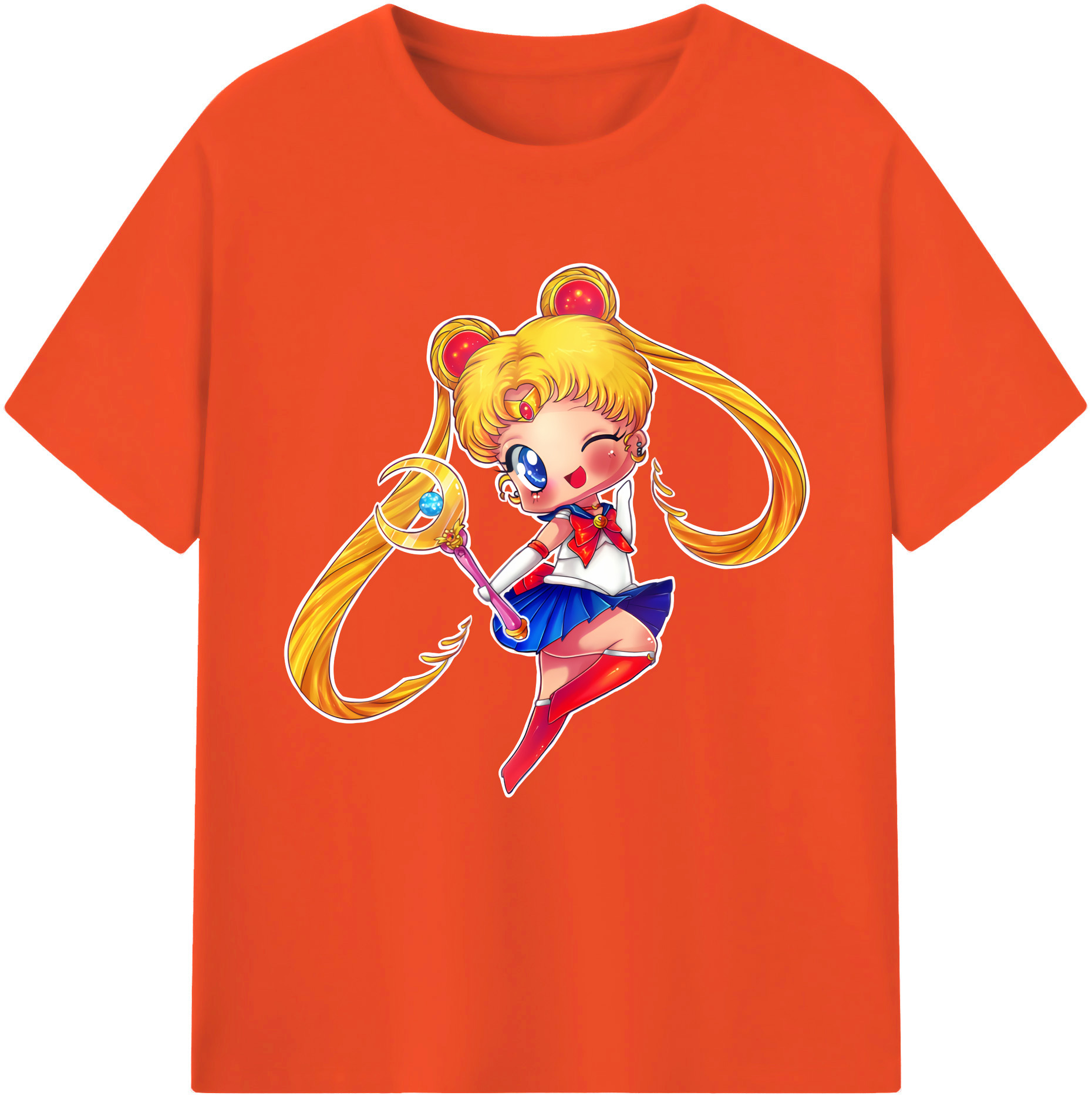 （画像用） 美少女戦士セーラームーン 月野 うさぎ つきの うさぎ Sailor Moon Tsukino Usagi 綿100％半袖Tシャツ（フロントプリント）