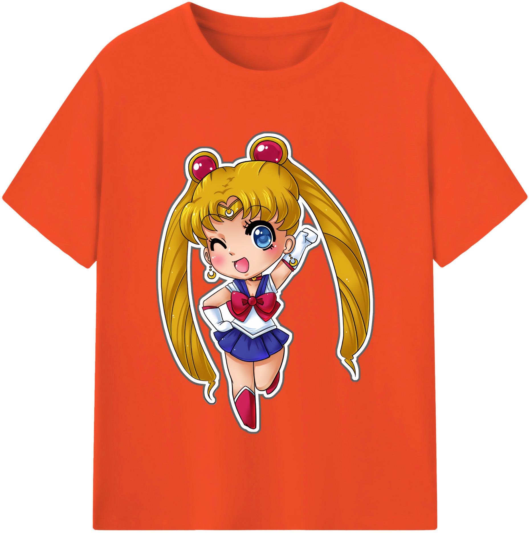 （画像用） 美少女戦士セーラームーン 月野 うさぎ つきの うさぎ Sailor Moon Tsukino Usagi 綿100％半袖Tシャツ（フロントプリント）