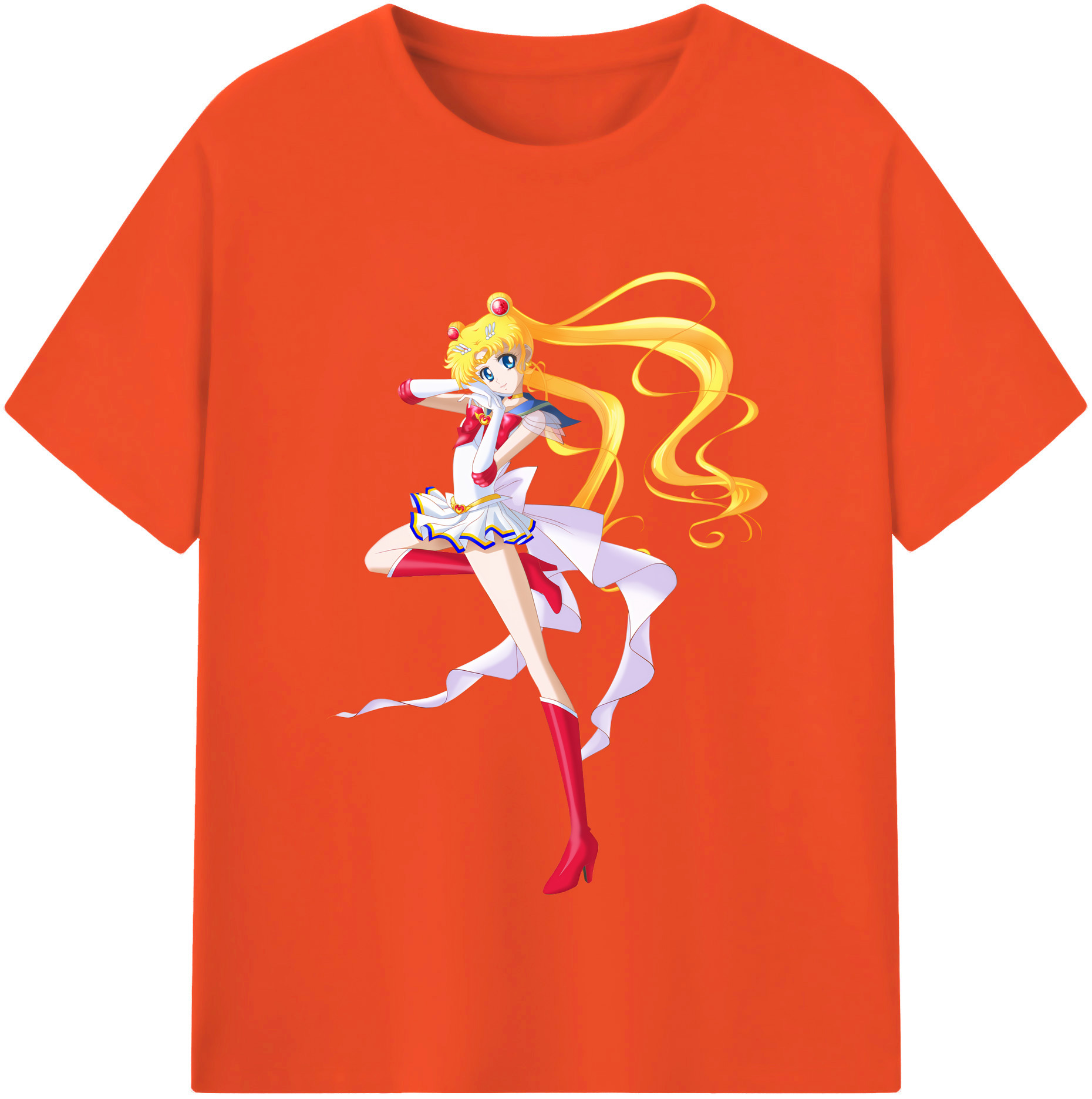 （画像用） 美少女戦士セーラームーン 月野 うさぎ つきの うさぎ Sailor Moon Tsukino Usagi 綿100％半袖Tシャツ（フロントプリント）