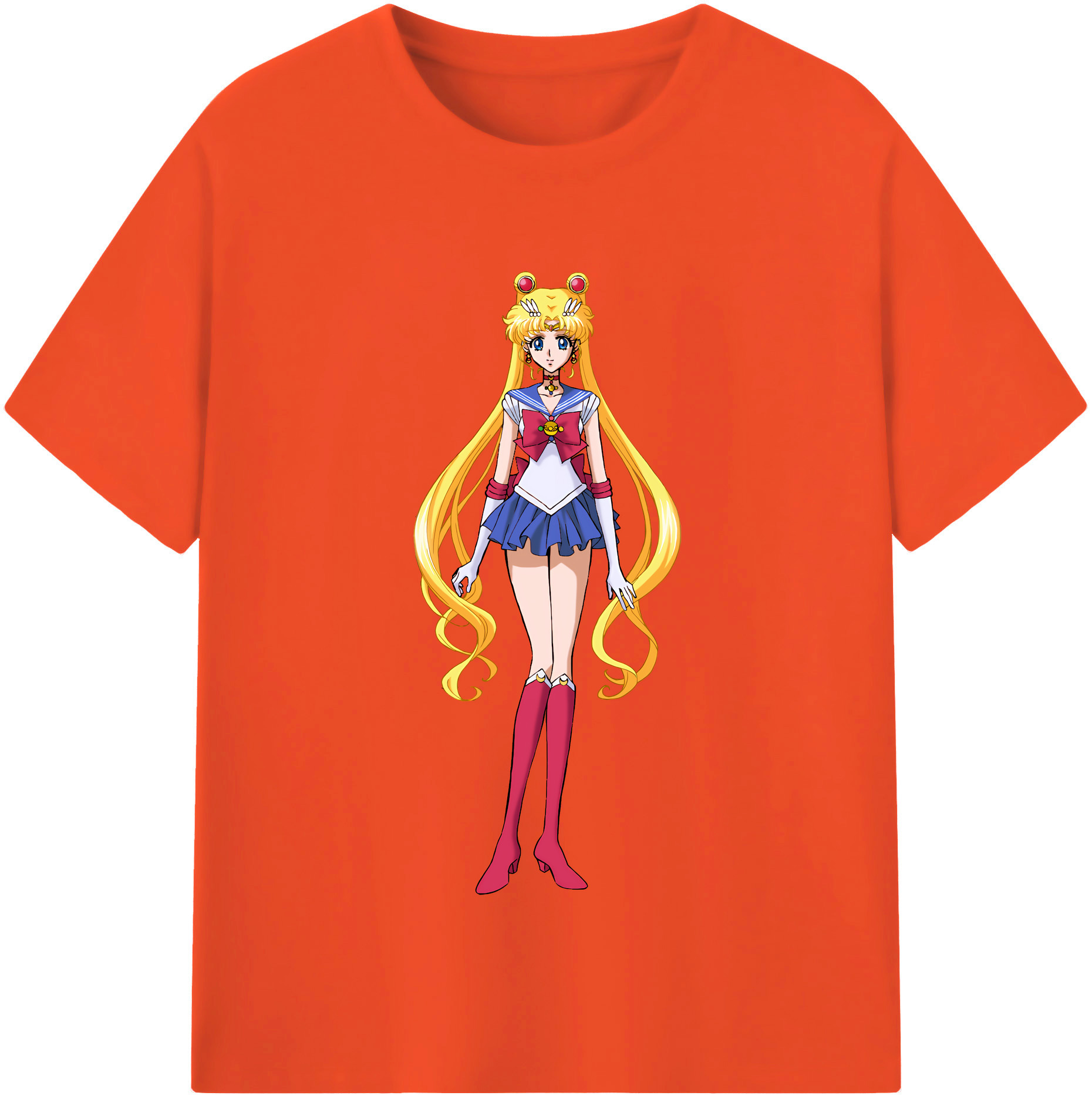 （画像用） 美少女戦士セーラームーン 月野 うさぎ つきの うさぎ Sailor Moon Tsukino Usagi 綿100％半袖Tシャツ（フロントプリント）