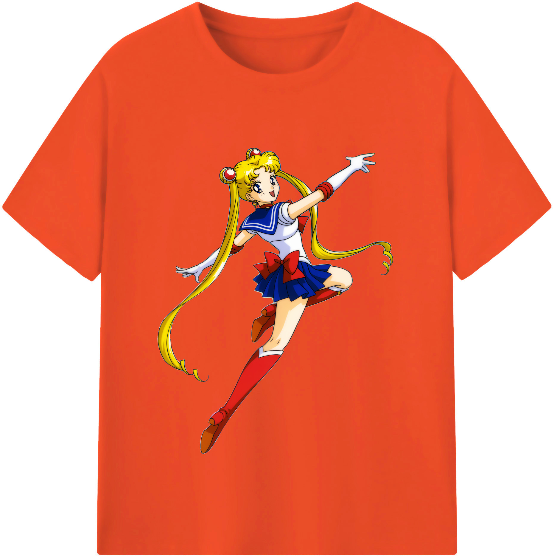 （画像用） 美少女戦士セーラームーン 月野 うさぎ つきの うさぎ Sailor Moon Tsukino Usagi 綿100％半袖Tシャツ（フロントプリント）
