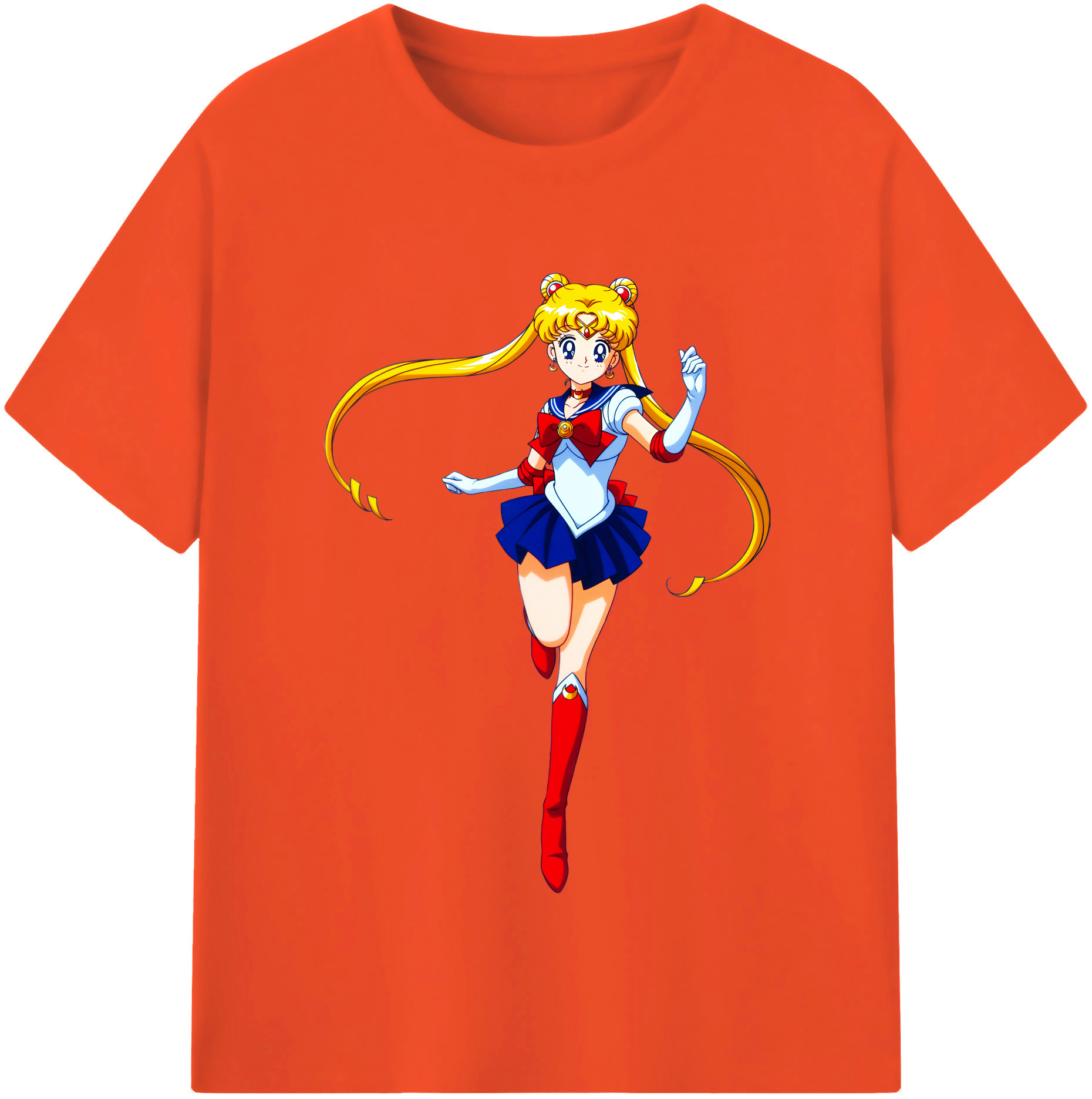 （画像用） 美少女戦士セーラームーン 月野 うさぎ つきの うさぎ Sailor Moon Tsukino Usagi 綿100％半袖Tシャツ（フロントプリント）
