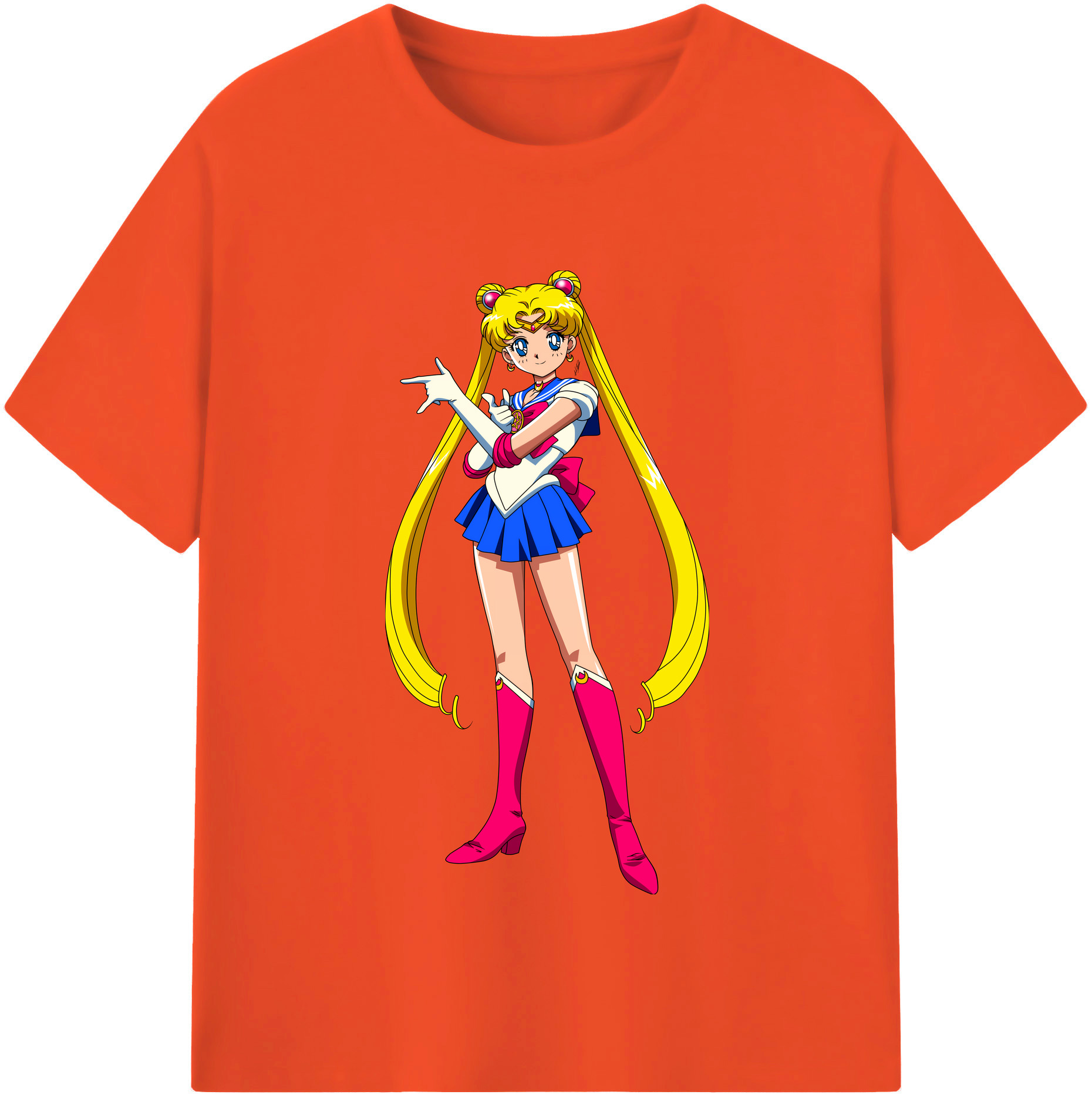 （画像用） 美少女戦士セーラームーン 月野 うさぎ つきの うさぎ Sailor Moon Tsukino Usagi 綿100％半袖Tシャツ（フロントプリント）