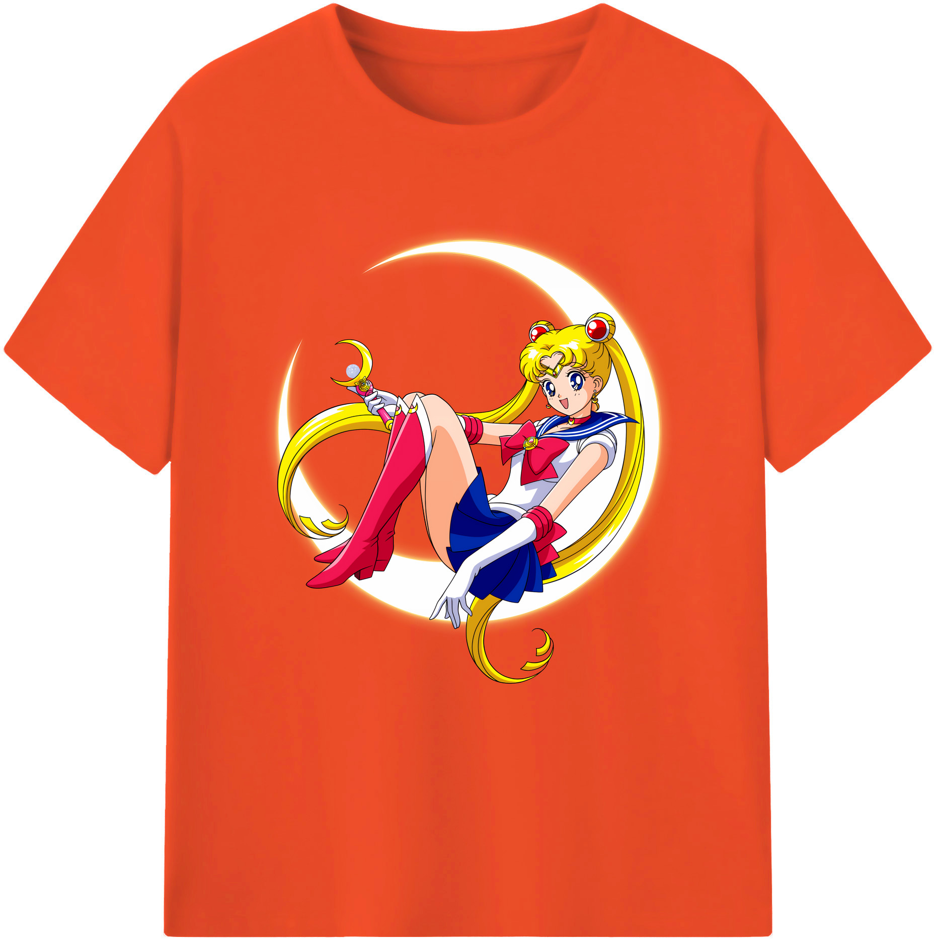 （画像用） 美少女戦士セーラームーン 月野 うさぎ つきの うさぎ Sailor Moon Tsukino Usagi 綿100％半袖Tシャツ（フロントプリント）