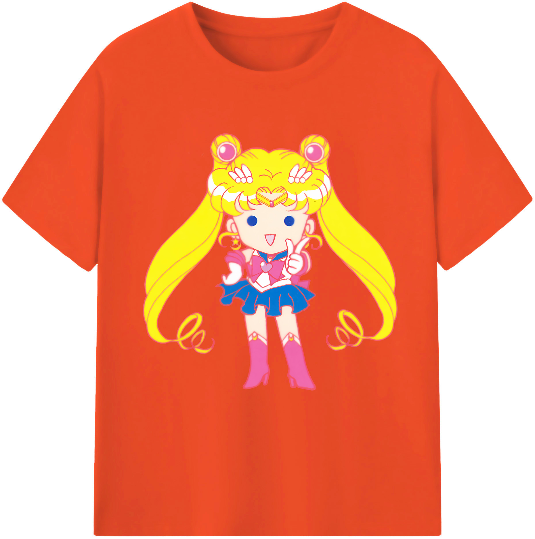 （画像用） 美少女戦士セーラームーン 月野 うさぎ つきの うさぎ Sailor Moon Tsukino Usagi 綿100％半袖Tシャツ（フロントプリント）