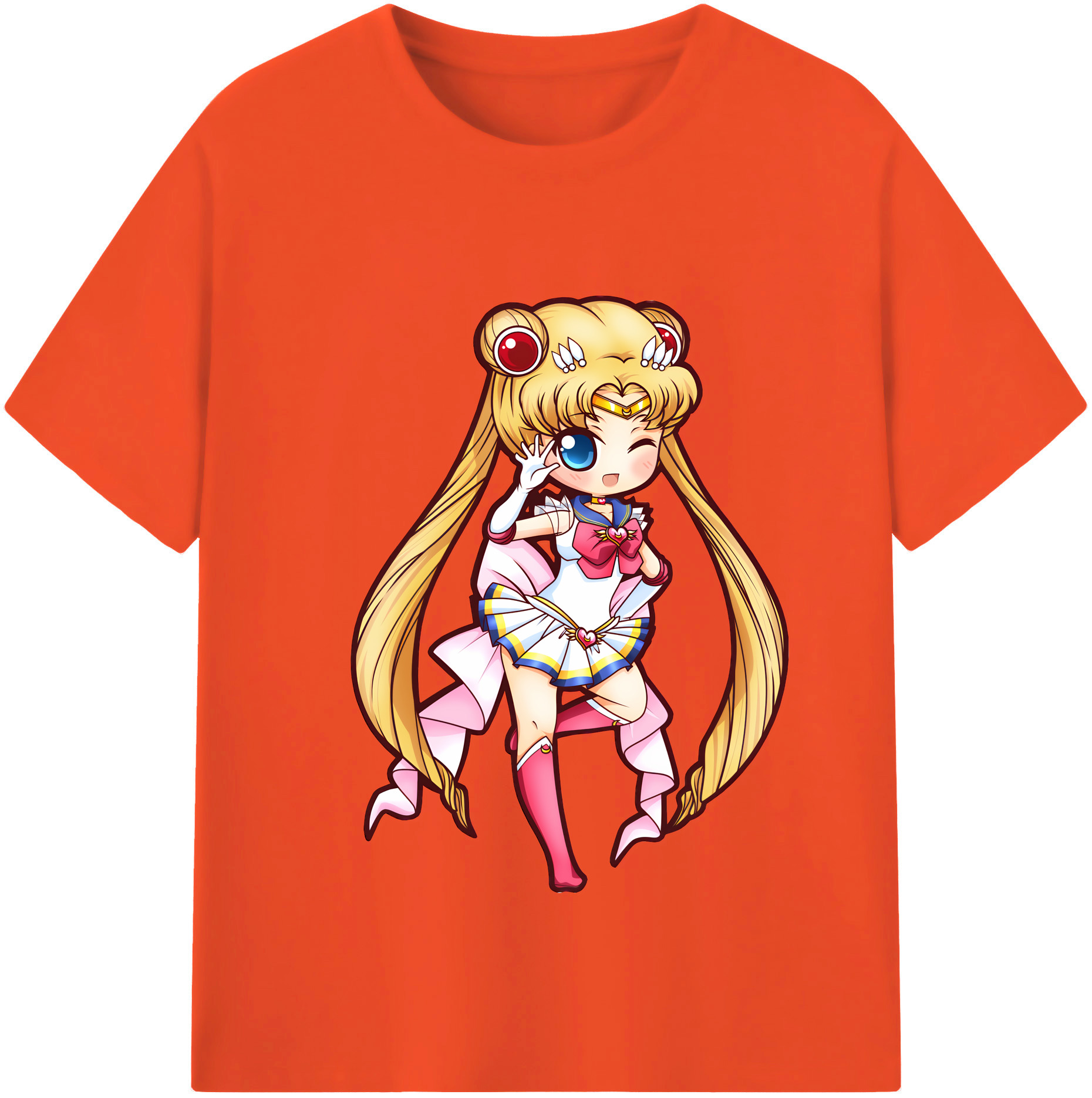 （画像用） 美少女戦士セーラームーン 月野 うさぎ つきの うさぎ Sailor Moon Tsukino Usagi 綿100％半袖Tシャツ（フロントプリント）