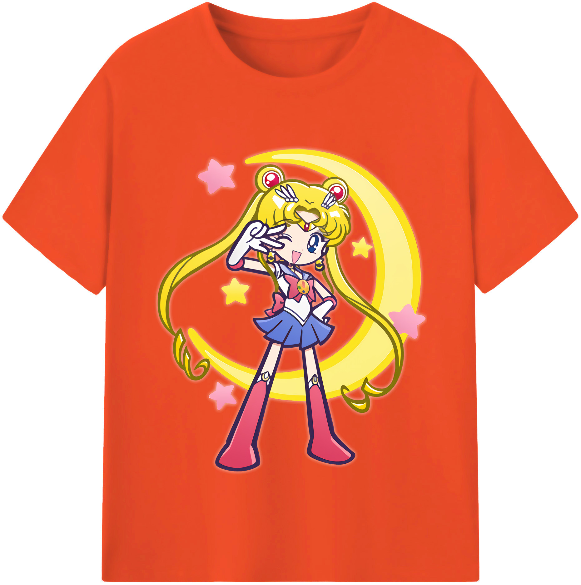 （画像用） 美少女戦士セーラームーン 月野 うさぎ つきの うさぎ Sailor Moon Tsukino Usagi 綿100％半袖Tシャツ（フロントプリント）