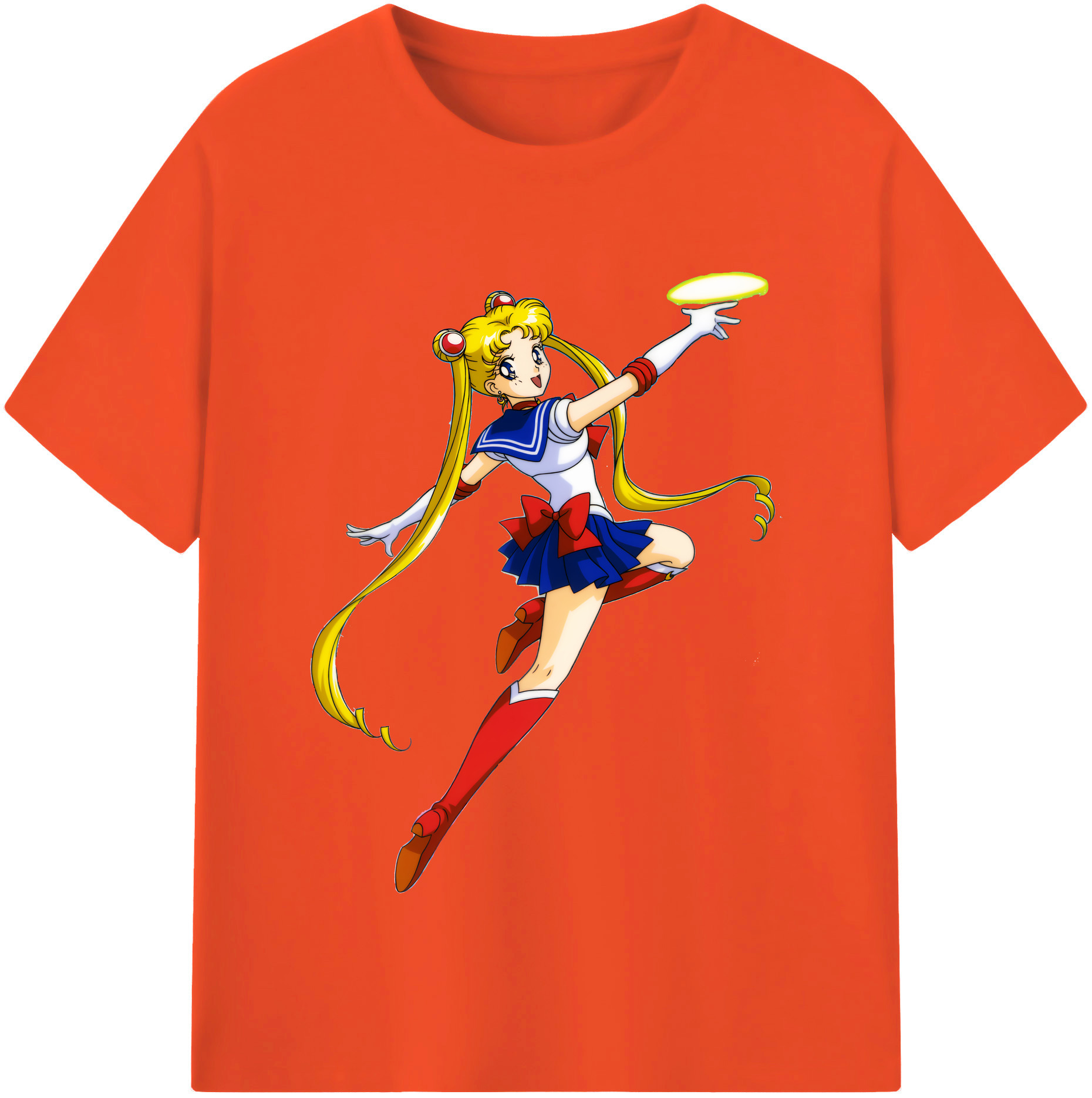 （画像用） 美少女戦士セーラームーン 月野 うさぎ つきの うさぎ Sailor Moon Tsukino Usagi 綿100％半袖Tシャツ（フロントプリント）