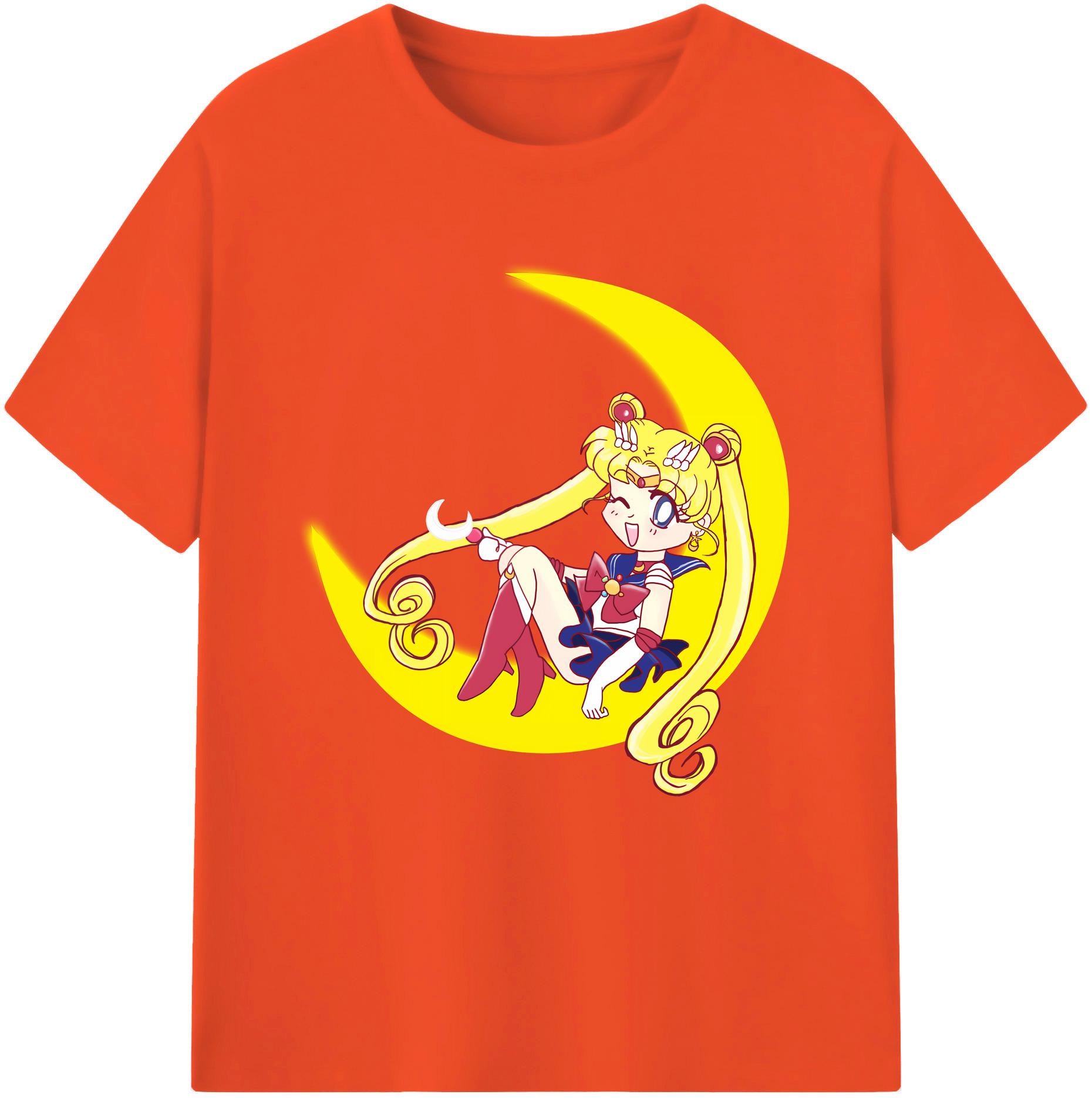 （画像用） 美少女戦士セーラームーン 月野 うさぎ つきの うさぎ Sailor Moon Tsukino Usagi 綿100％半袖Tシャツ（フロントプリント）