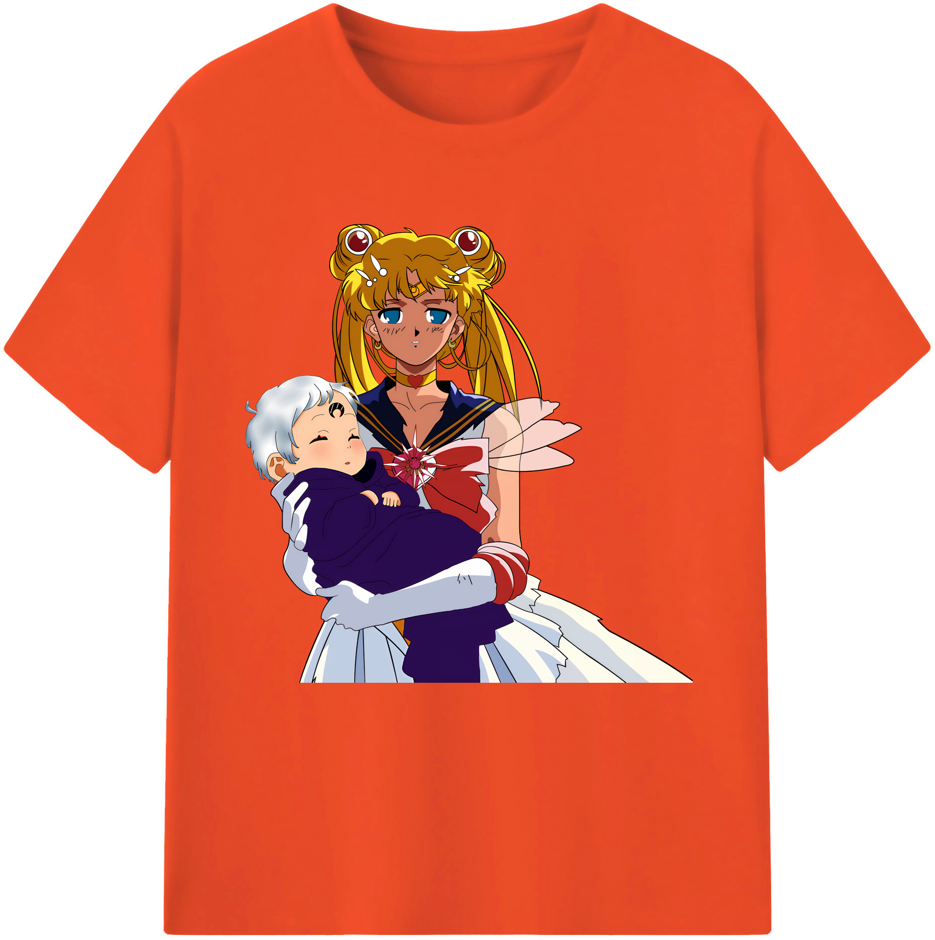 （画像用） 美少女戦士セーラームーン 月野 うさぎ つきの うさぎ Sailor Moon Tsukino Usagi 綿100％半袖Tシャツ（フロントプリント）