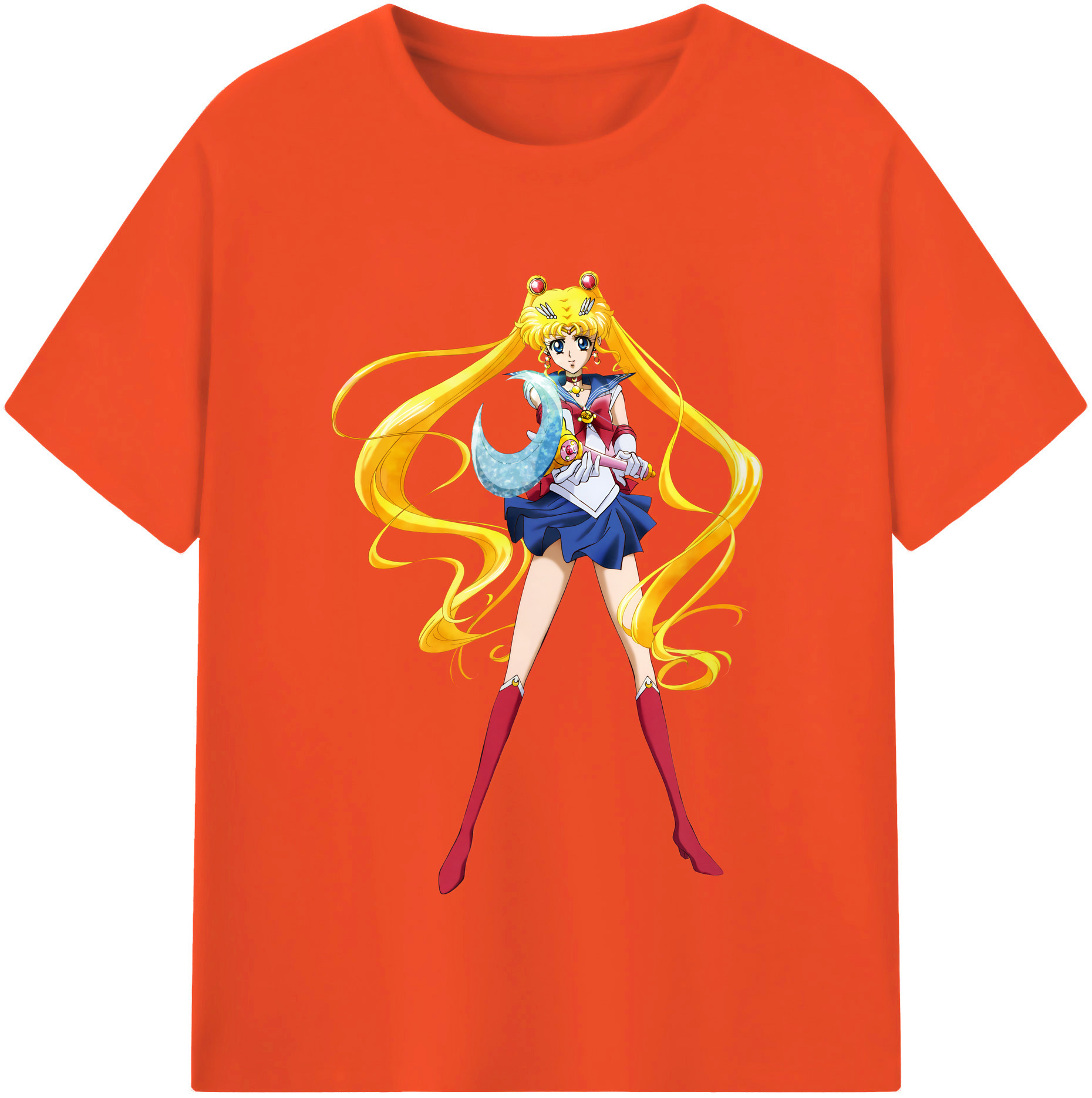 （画像用） 美少女戦士セーラームーン 月野 うさぎ つきの うさぎ Sailor Moon Tsukino Usagi 綿100％半袖Tシャツ（フロントプリント）
