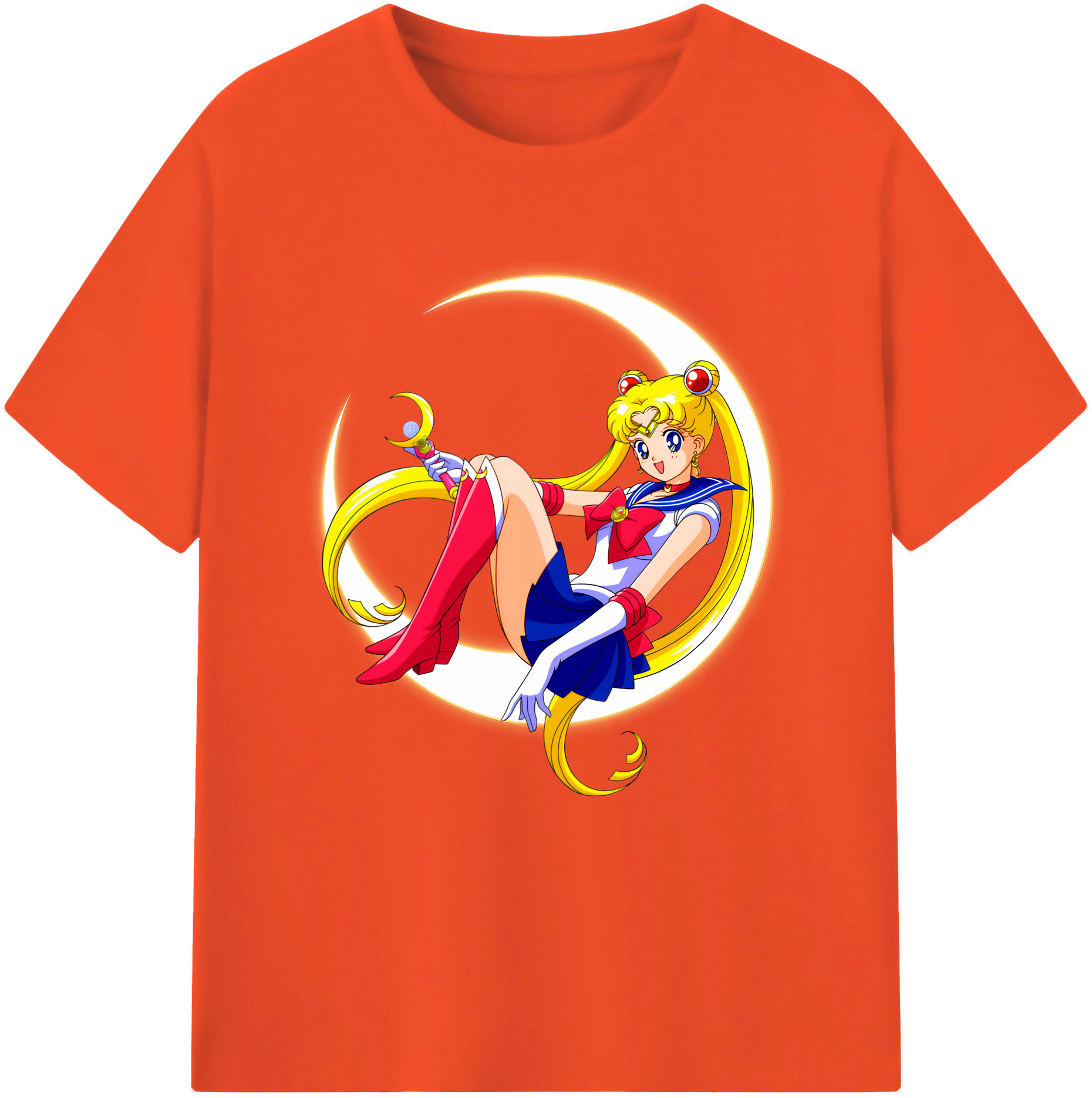 （画像用） 美少女戦士セーラームーン 月野 うさぎ つきの うさぎ Sailor Moon Tsukino Usagi 綿100％半袖Tシャツ（フロントプリント）