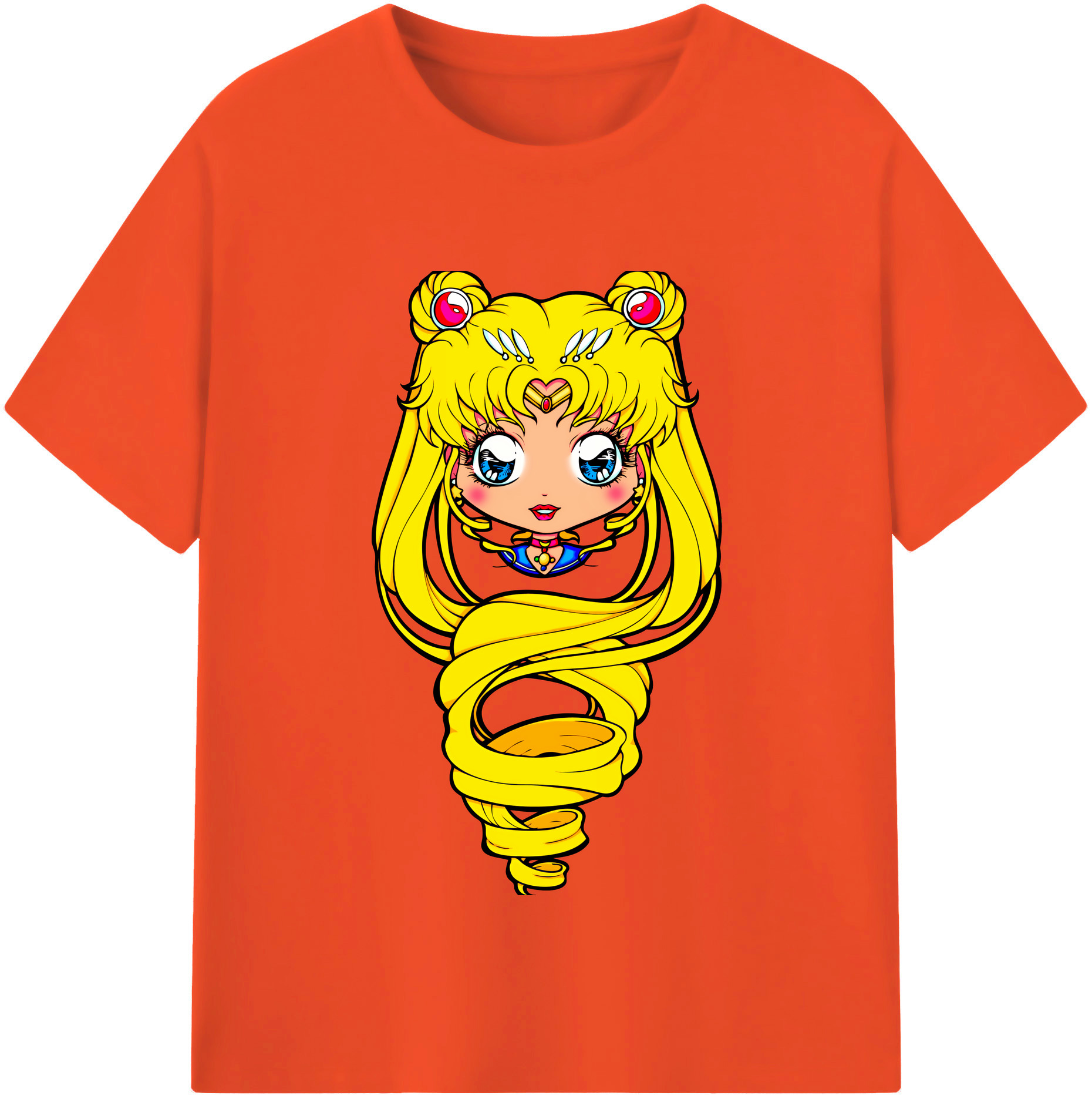 （画像用） 美少女戦士セーラームーン 月野 うさぎ つきの うさぎ Sailor Moon Tsukino Usagi 綿100％半袖Tシャツ（フロントプリント）