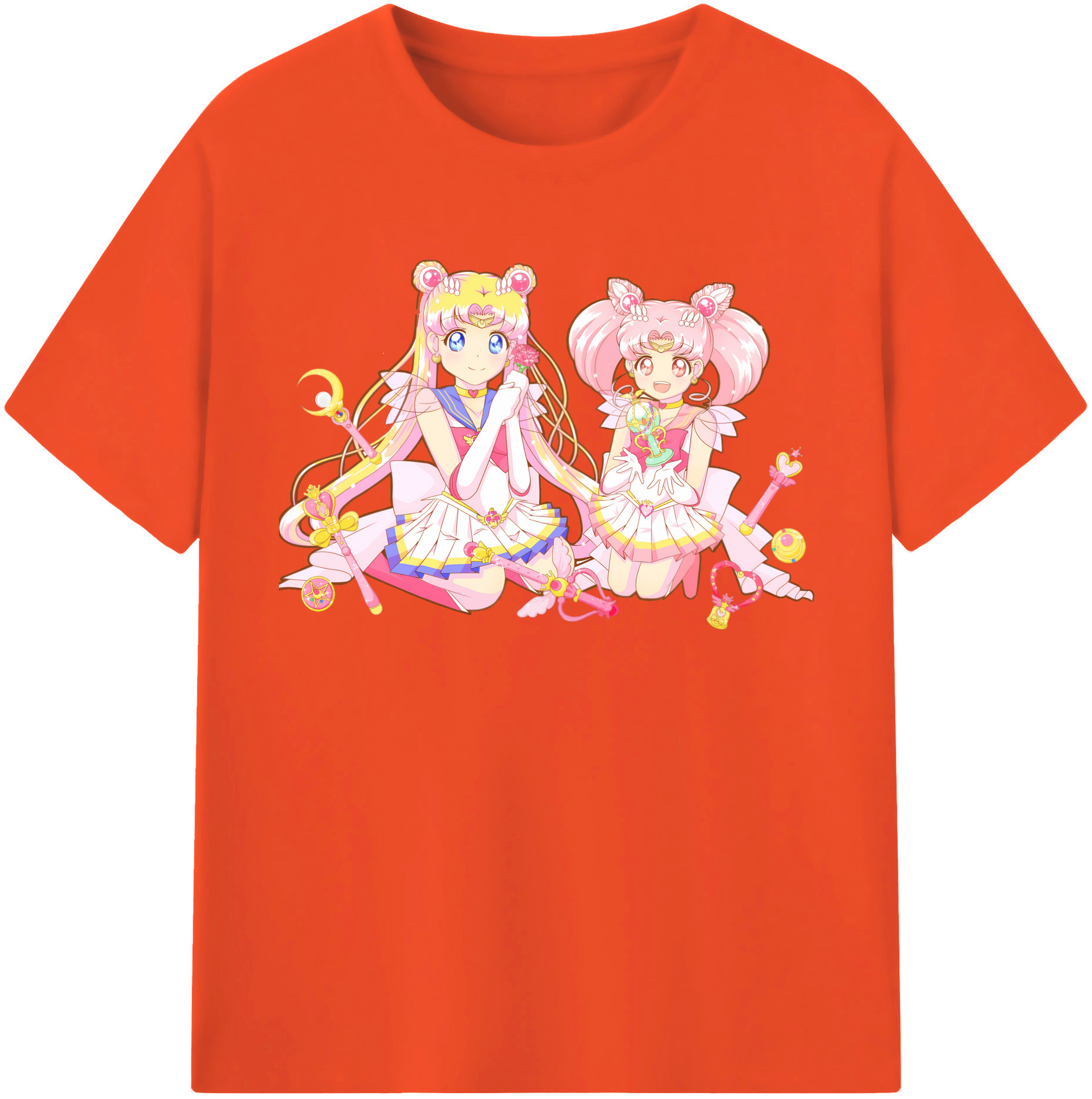 （画像用） 美少女戦士セーラームーン 月野 うさぎ つきの うさぎ Sailor Moon Tsukino Usagi 綿100％半袖Tシャツ（フロントプリント）