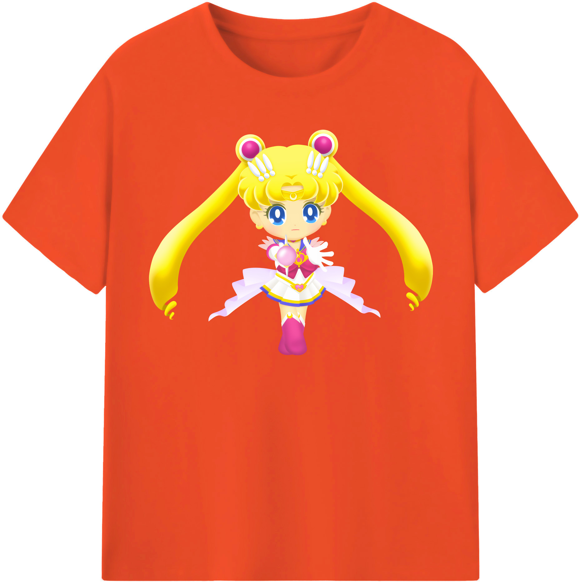 （画像用） 美少女戦士セーラームーン 月野 うさぎ つきの うさぎ Sailor Moon Tsukino Usagi 綿100％半袖Tシャツ（フロントプリント）