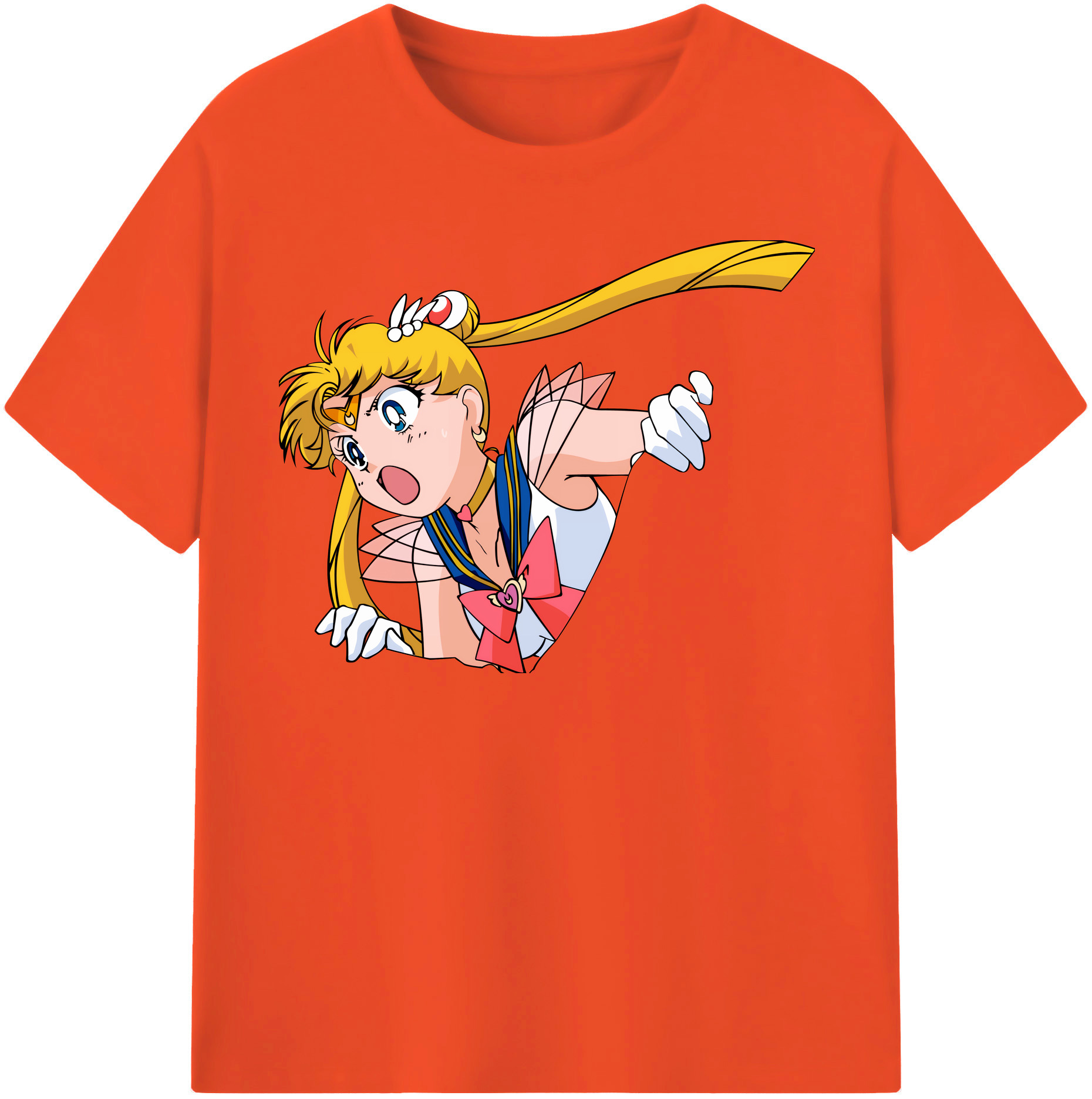 （画像用） 美少女戦士セーラームーン 月野 うさぎ つきの うさぎ Sailor Moon Tsukino Usagi 綿100％半袖Tシャツ（フロントプリント）