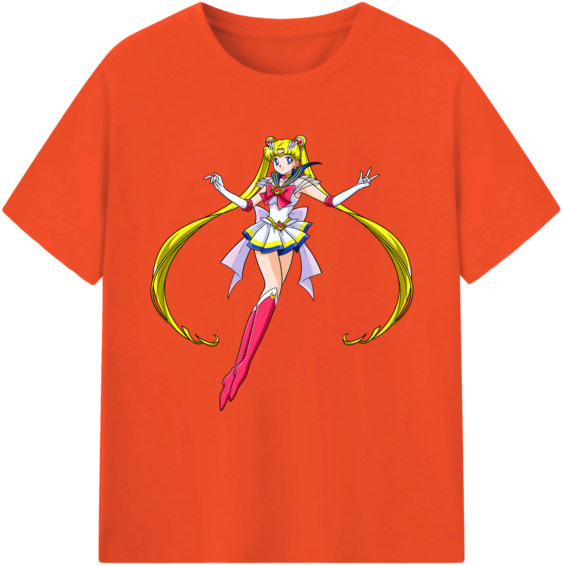 （画像用） 美少女戦士セーラームーン 月野 うさぎ つきの うさぎ Sailor Moon Tsukino Usagi 綿100％半袖Tシャツ（フロントプリント）