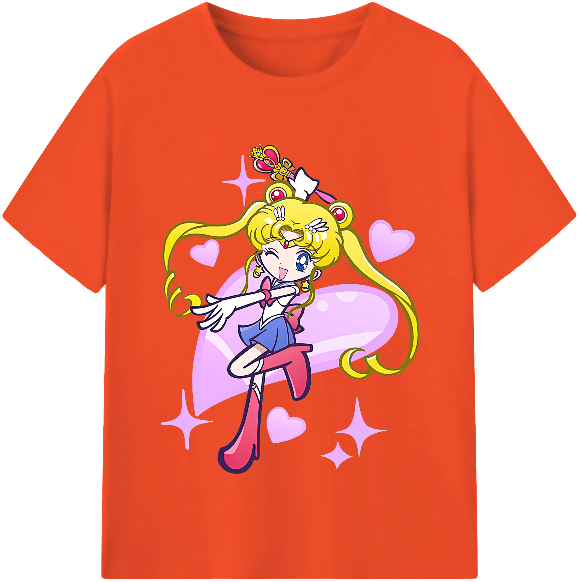 （画像用） 美少女戦士セーラームーン 月野 うさぎ つきの うさぎ Sailor Moon Tsukino Usagi 綿100％半袖Tシャツ（フロントプリント）