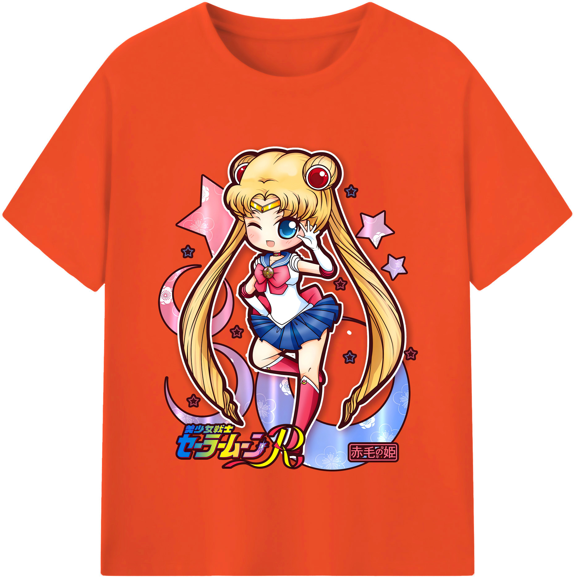 （画像用） 美少女戦士セーラームーン 月野 うさぎ つきの うさぎ Sailor Moon Tsukino Usagi 綿100％半袖Tシャツ（フロントプリント）