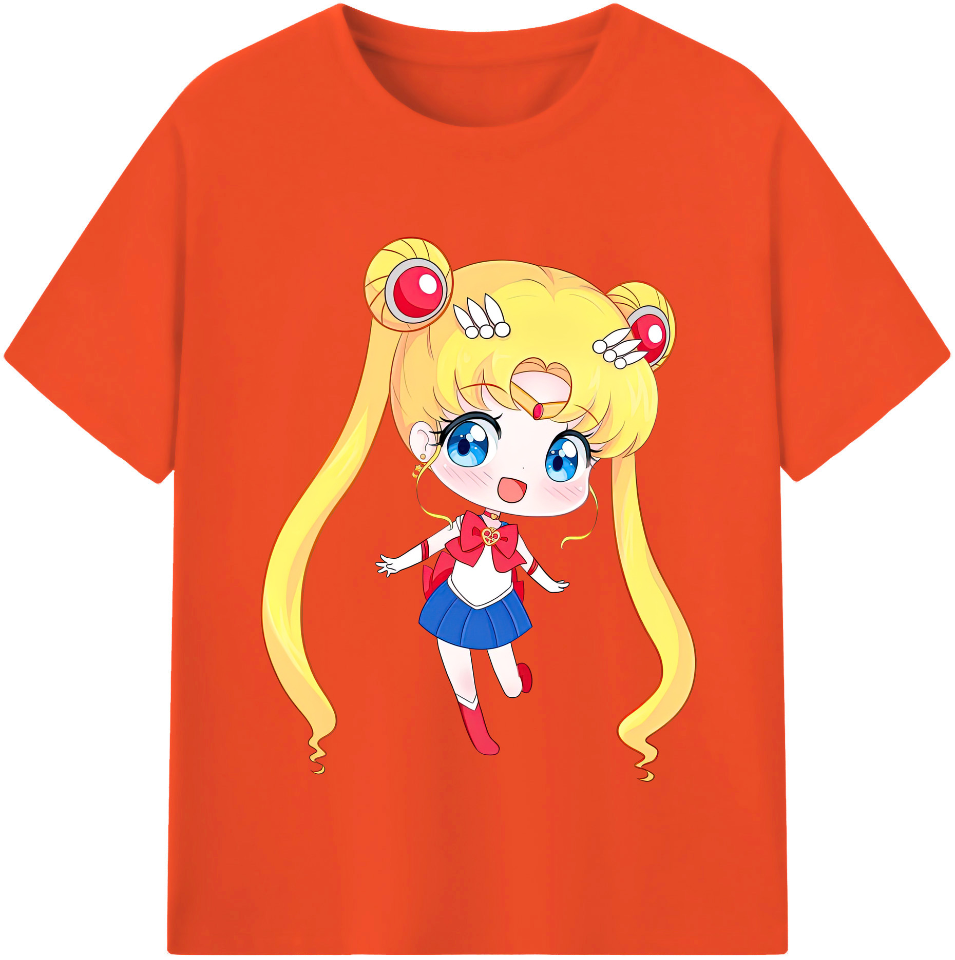 （画像用） 美少女戦士セーラームーン 月野 うさぎ つきの うさぎ Sailor Moon Tsukino Usagi 綿100％半袖Tシャツ（フロントプリント）