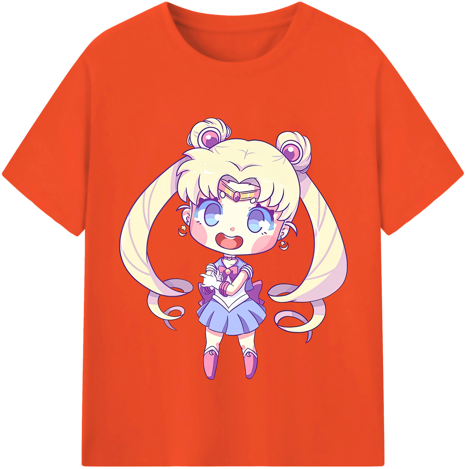 （画像用） 美少女戦士セーラームーン 月野 うさぎ つきの うさぎ Sailor Moon Tsukino Usagi 綿100％半袖Tシャツ（フロントプリント）