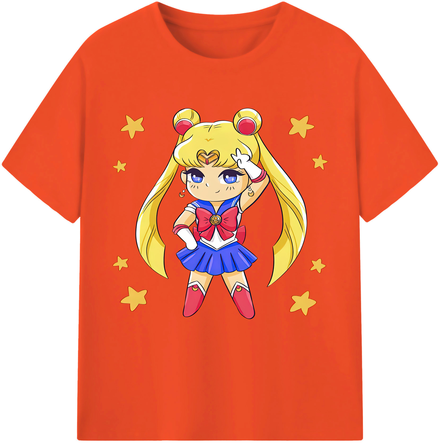 （画像用） 美少女戦士セーラームーン 月野 うさぎ つきの うさぎ Sailor Moon Tsukino Usagi 綿100％半袖Tシャツ（フロントプリント）