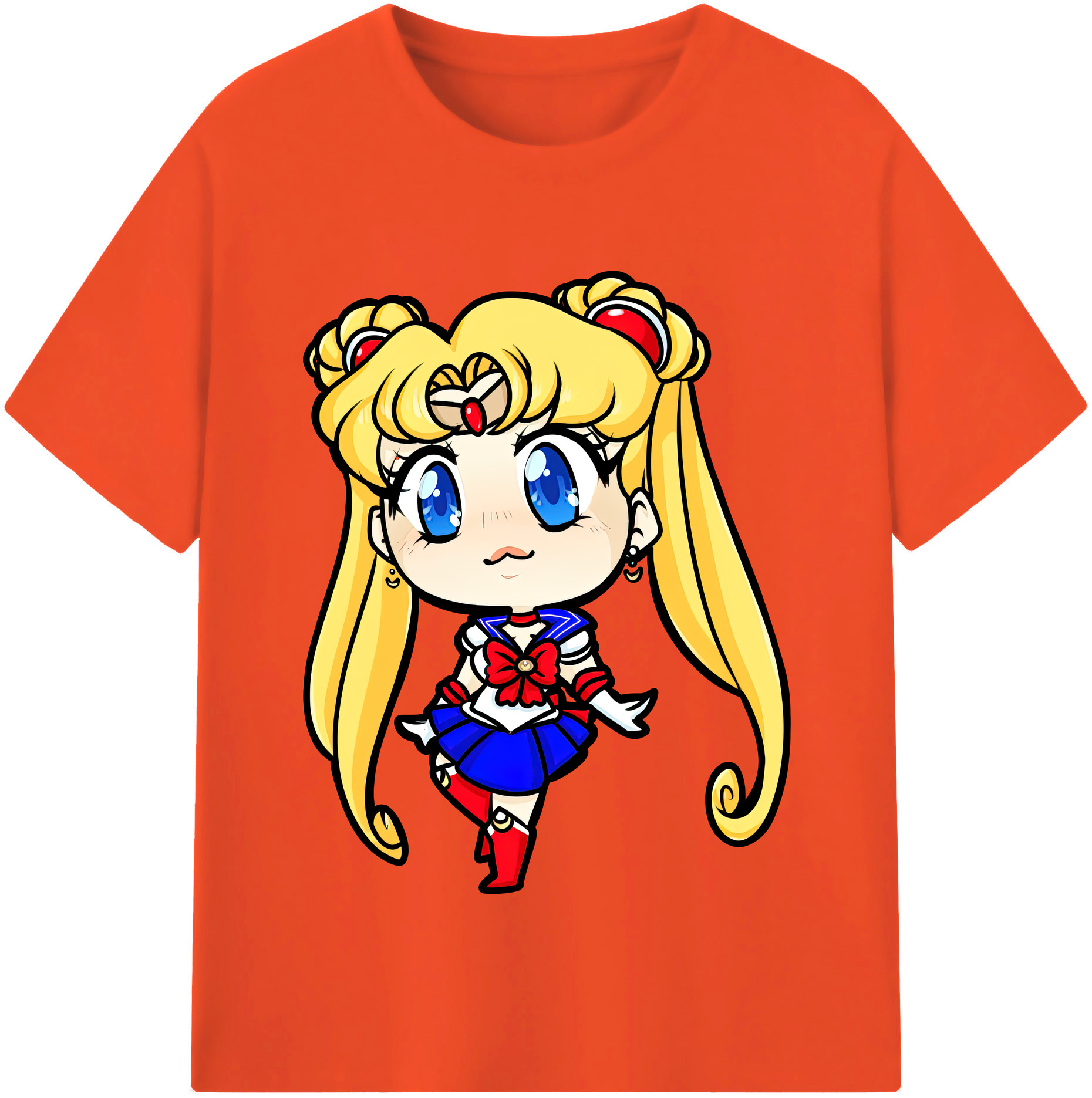 （画像用） 美少女戦士セーラームーン 月野 うさぎ つきの うさぎ Sailor Moon Tsukino Usagi 綿100％半袖Tシャツ（フロントプリント）