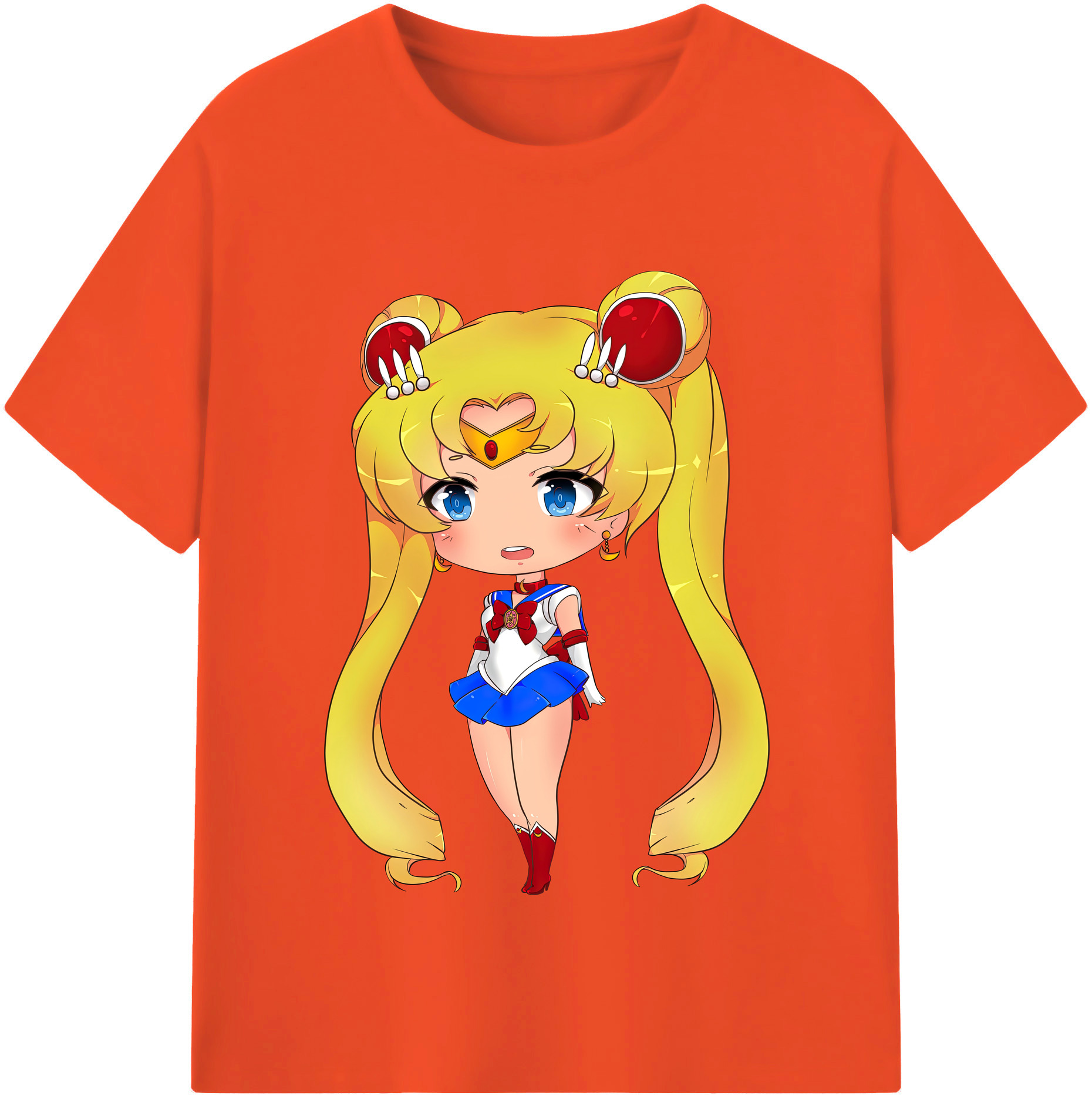 （画像用） 美少女戦士セーラームーン 月野 うさぎ つきの うさぎ Sailor Moon Tsukino Usagi 綿100％半袖Tシャツ（フロントプリント）