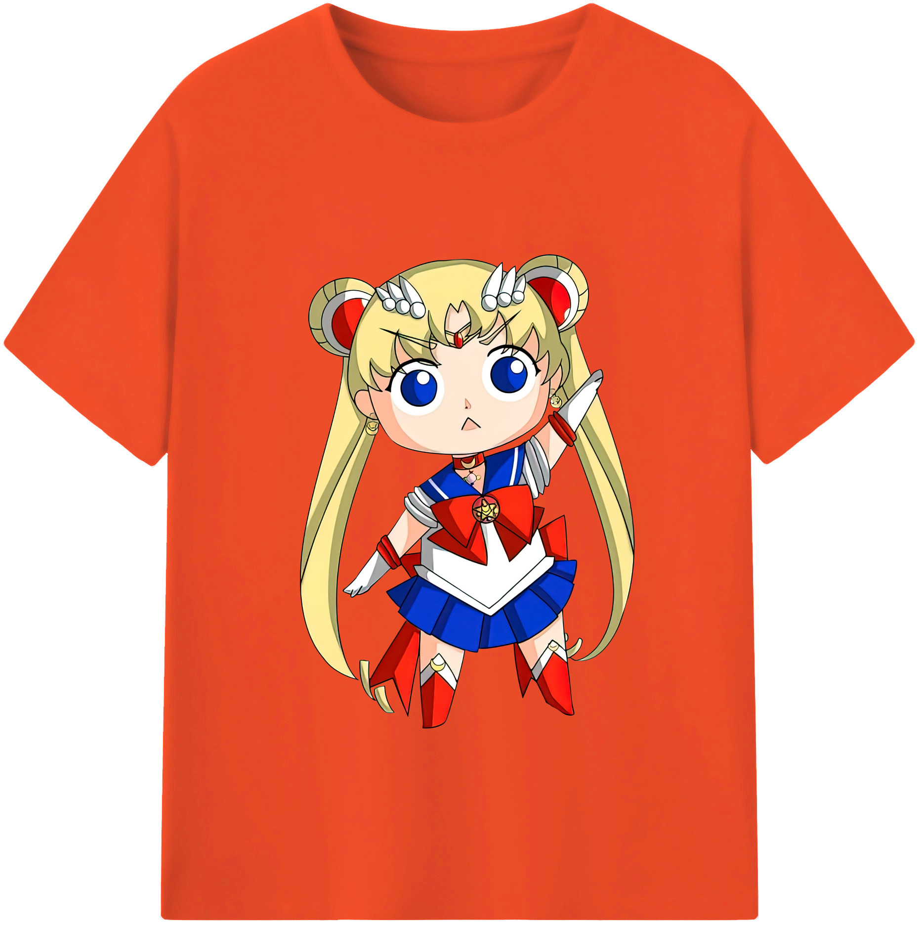 （画像用） 美少女戦士セーラームーン 月野 うさぎ つきの うさぎ Sailor Moon Tsukino Usagi 綿100％半袖Tシャツ（フロントプリント）