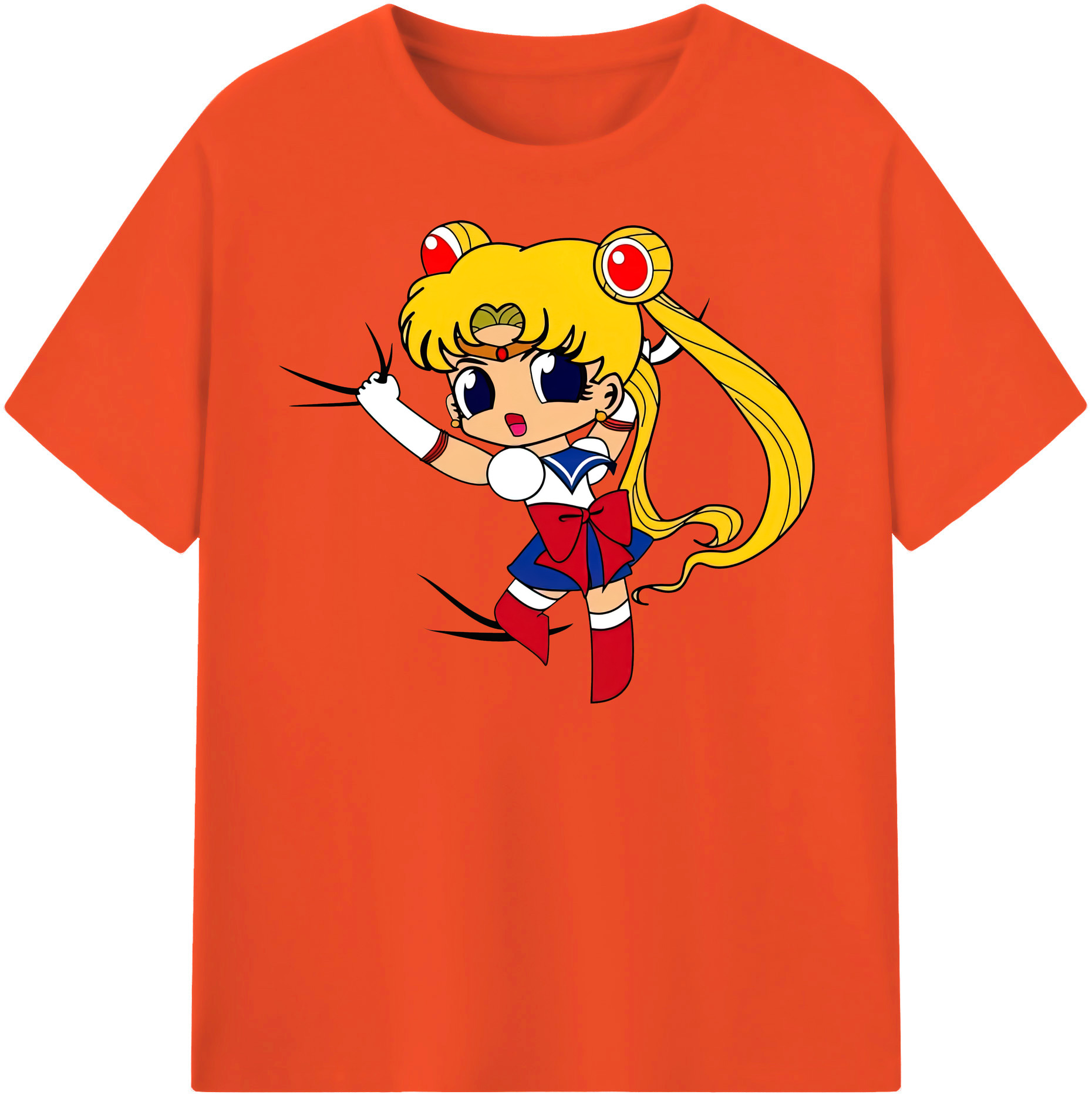 （画像用） 美少女戦士セーラームーン 月野 うさぎ つきの うさぎ Sailor Moon Tsukino Usagi 綿100％半袖Tシャツ（フロントプリント）