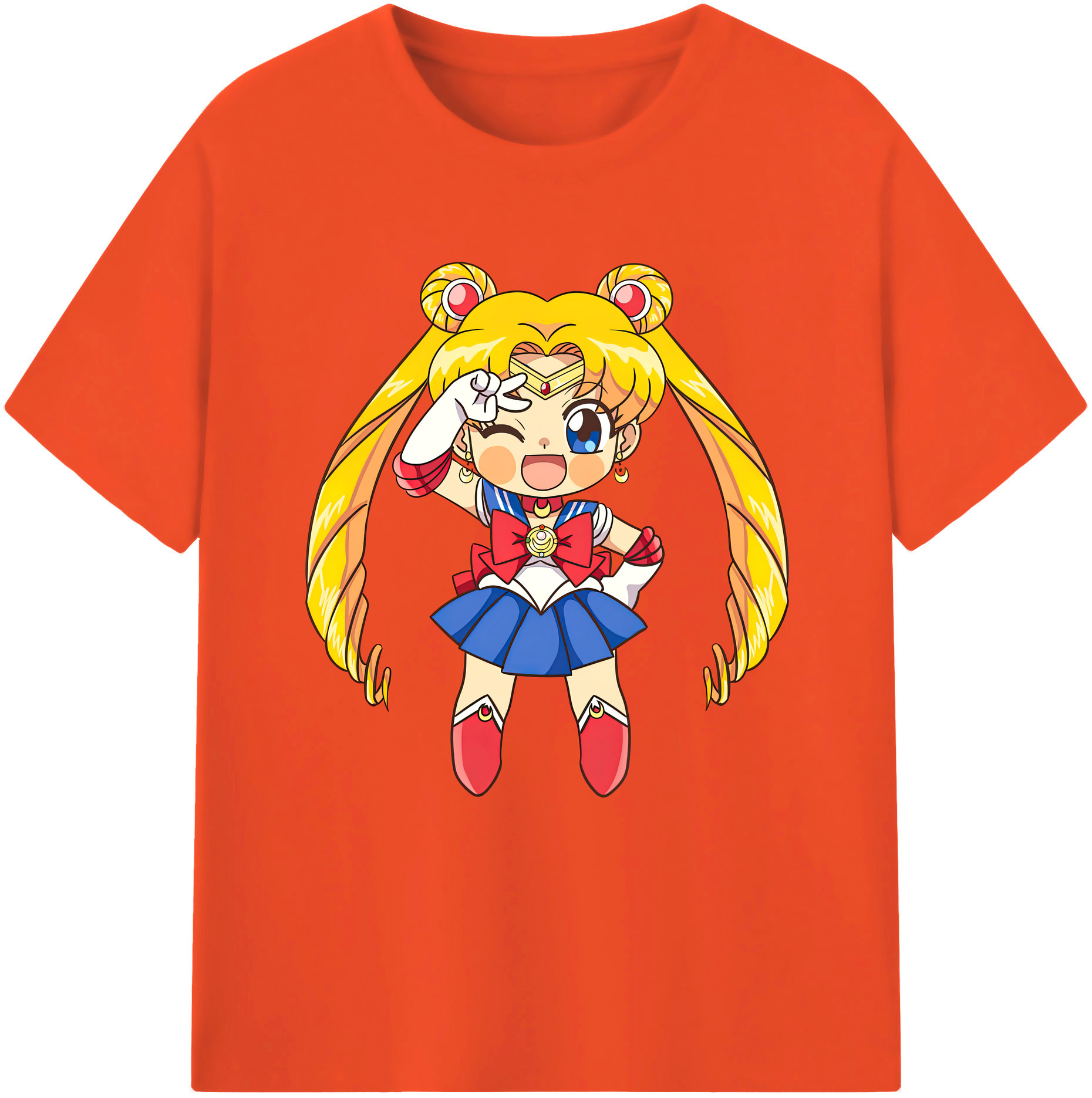 （画像用） 美少女戦士セーラームーン 月野 うさぎ つきの うさぎ Sailor Moon Tsukino Usagi 綿100％半袖Tシャツ（フロントプリント）