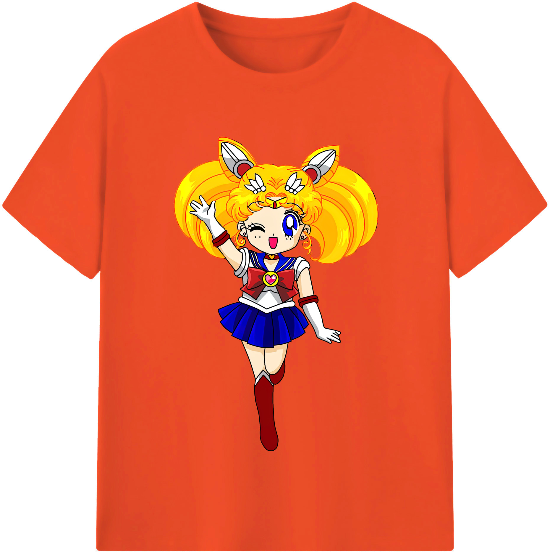 （画像用） 美少女戦士セーラームーン 月野 うさぎ つきの うさぎ Sailor Moon Tsukino Usagi 綿100％半袖Tシャツ（フロントプリント）