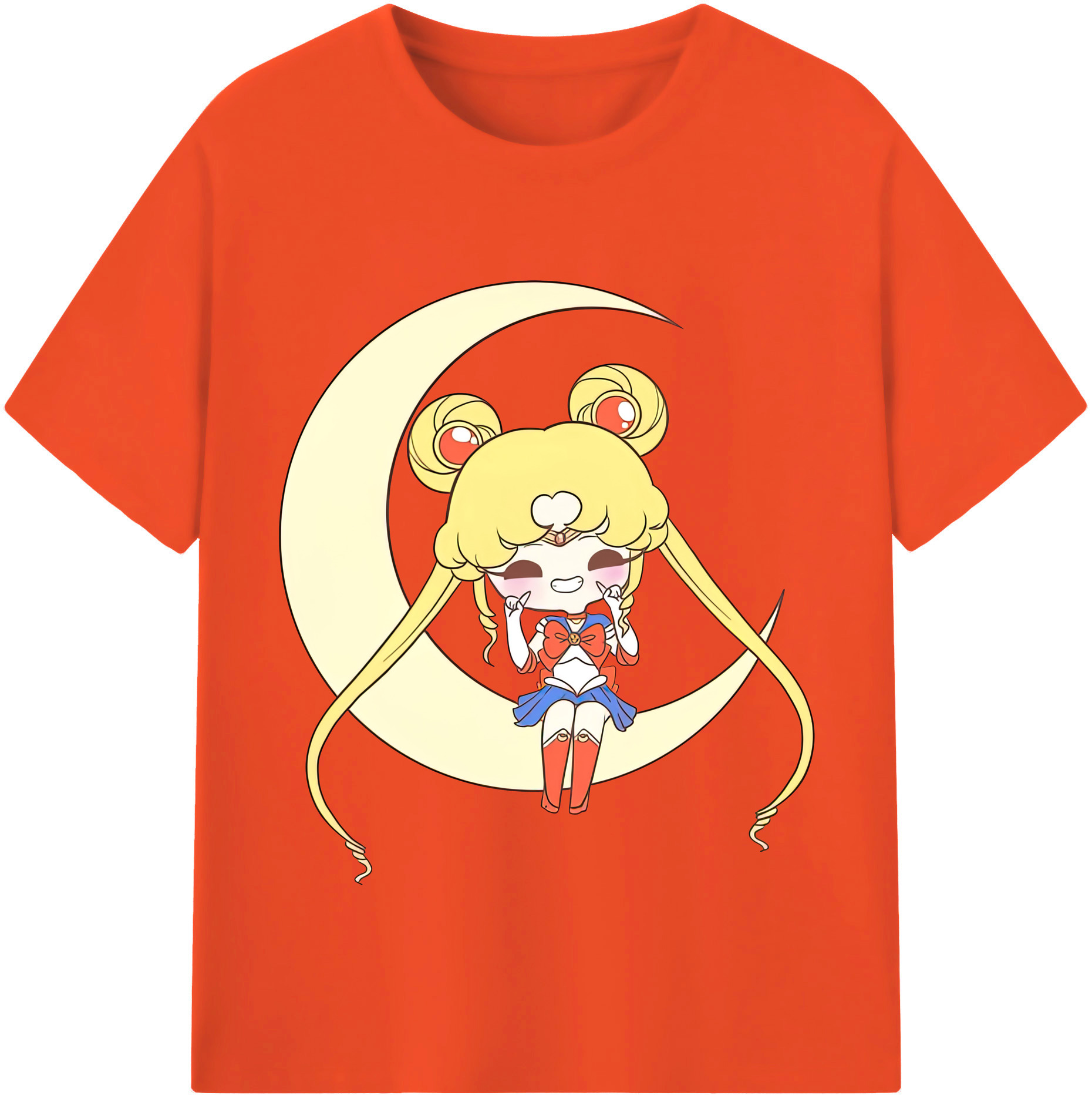 （画像用） 美少女戦士セーラームーン 月野 うさぎ つきの うさぎ Sailor Moon Tsukino Usagi 綿100％半袖Tシャツ（フロントプリント）