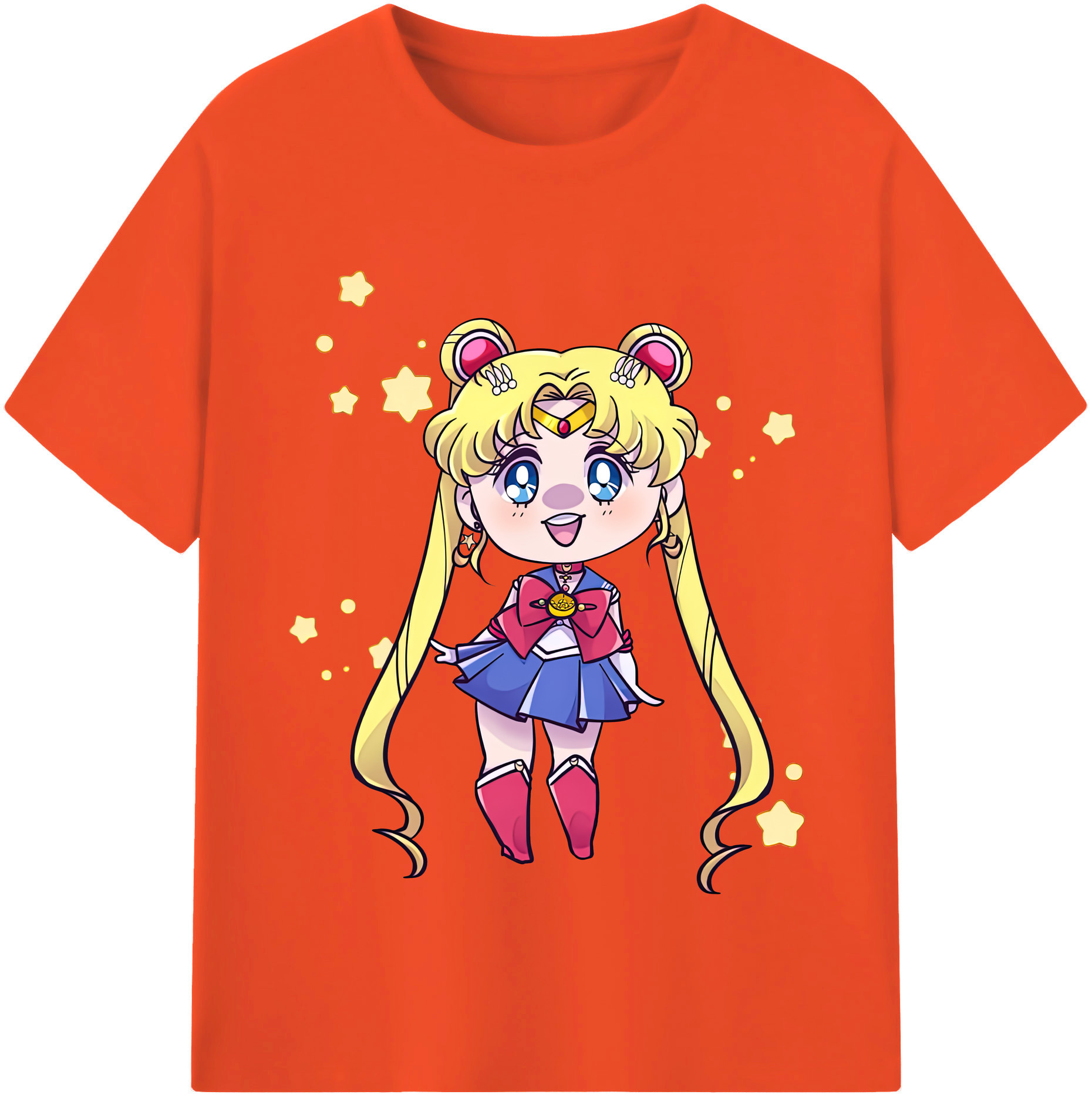 （画像用） 美少女戦士セーラームーン 月野 うさぎ つきの うさぎ Sailor Moon Tsukino Usagi 綿100％半袖Tシャツ（フロントプリント）
