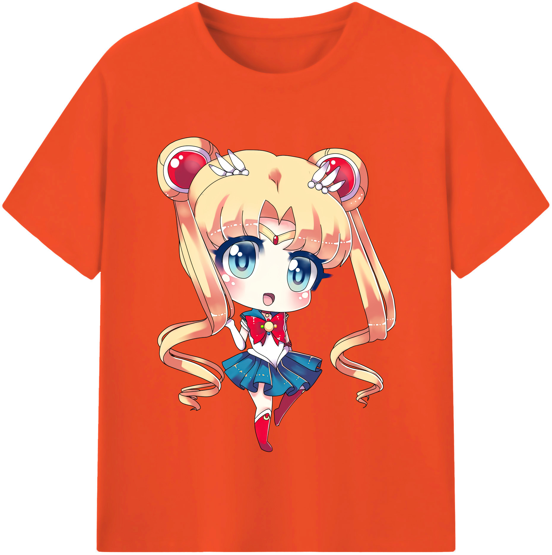 （画像用） 美少女戦士セーラームーン 月野 うさぎ つきの うさぎ Sailor Moon Tsukino Usagi 綿100％半袖Tシャツ（フロントプリント）