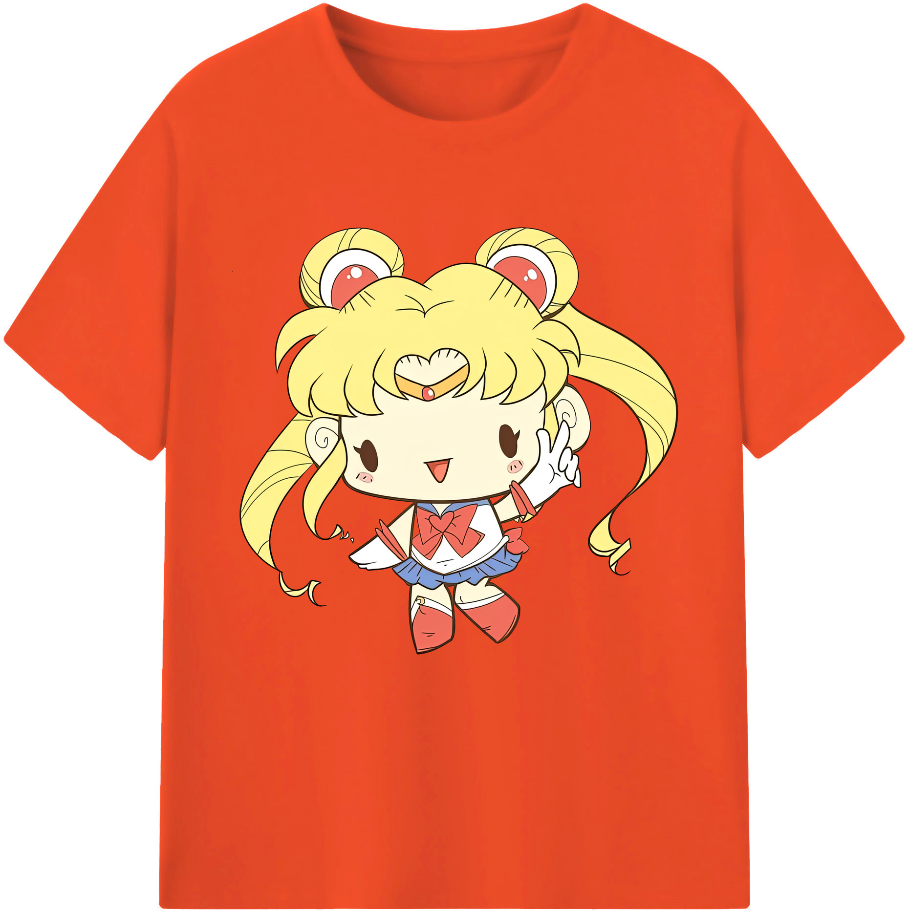 （画像用） 美少女戦士セーラームーン 月野 うさぎ つきの うさぎ Sailor Moon Tsukino Usagi 綿100％半袖Tシャツ（フロントプリント）