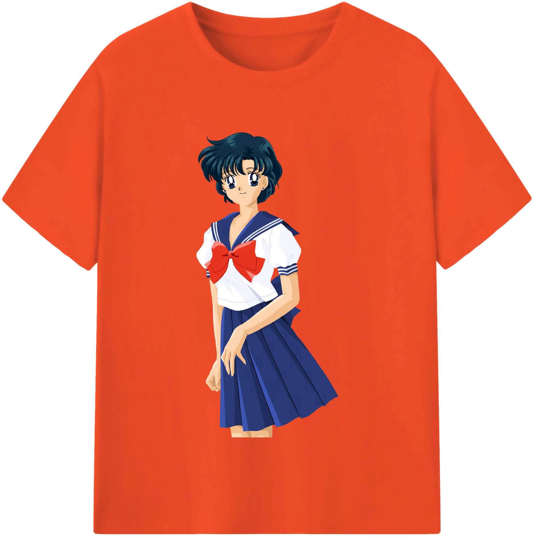 （画像用） 美少女戦士セーラームーン 水野 亜美 みずの あみ Sailor Moon Mizuno Ami 綿100％半袖Tシャツ（フロントプリント）