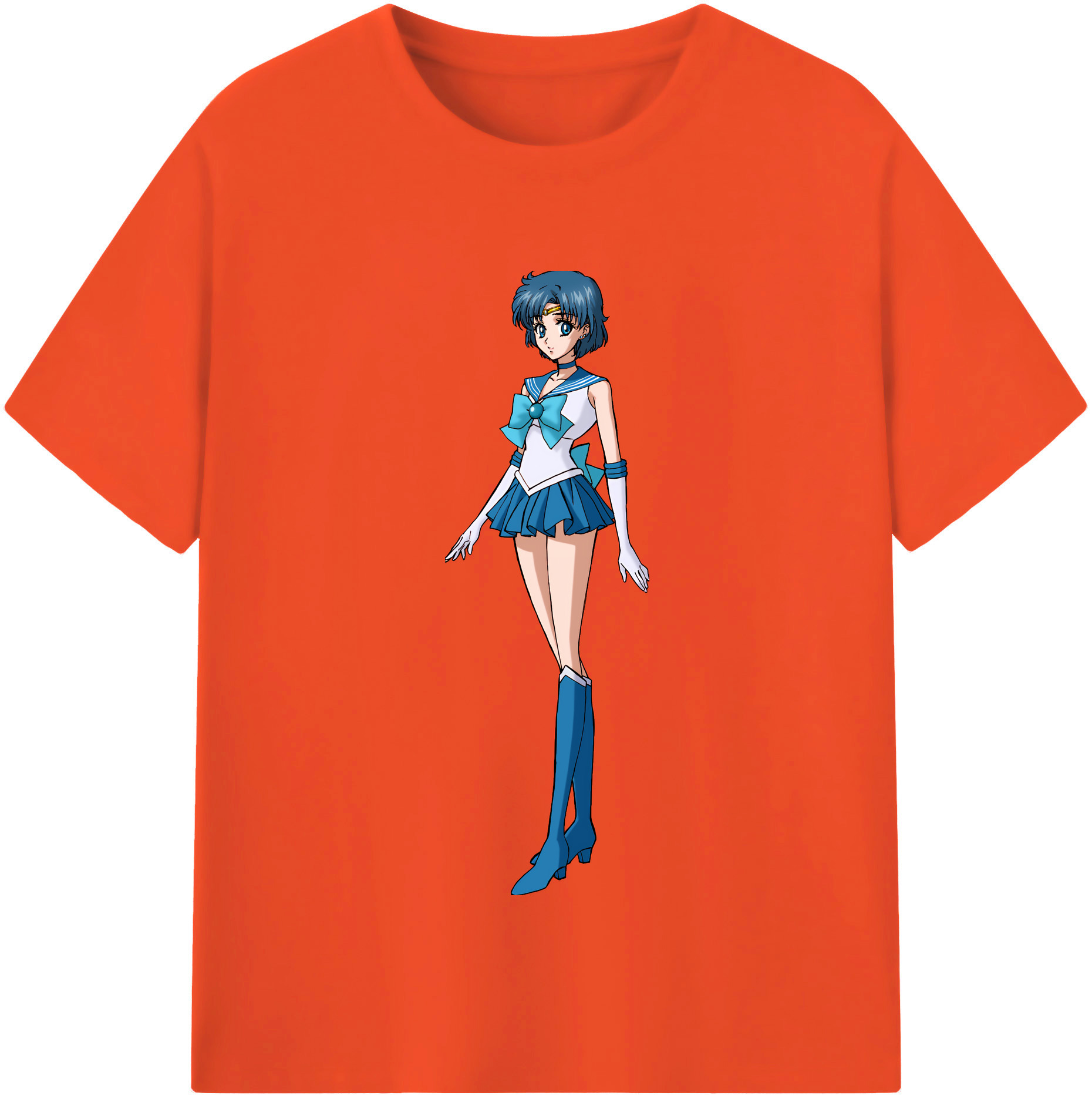 （画像用） 美少女戦士セーラームーン 水野 亜美 みずの あみ Sailor Moon Mizuno Ami 綿100％半袖Tシャツ（フロントプリント）