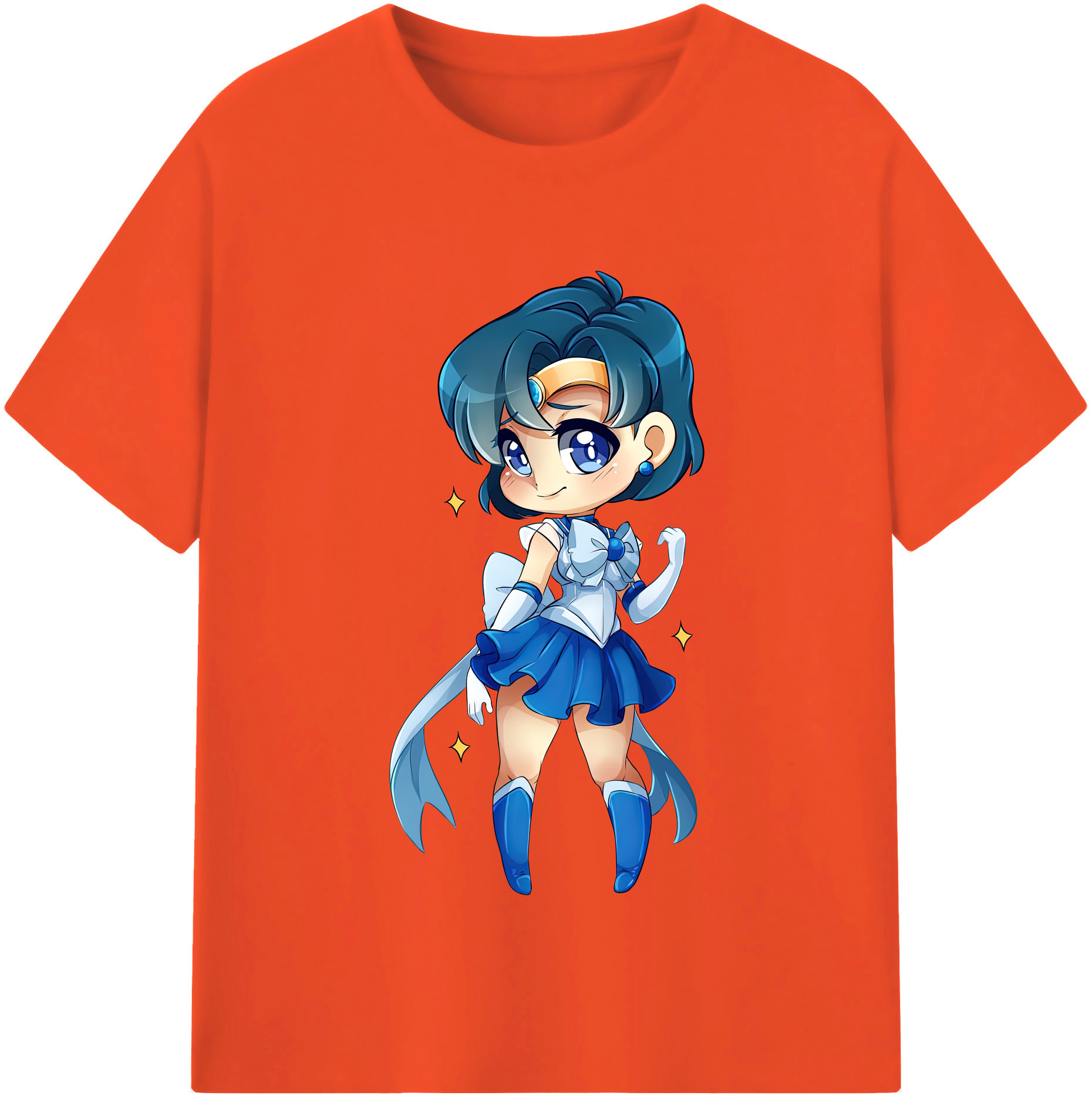 （画像用） 美少女戦士セーラームーン 水野 亜美 みずの あみ Sailor Moon Mizuno Ami 綿100％半袖Tシャツ（フロントプリント）
