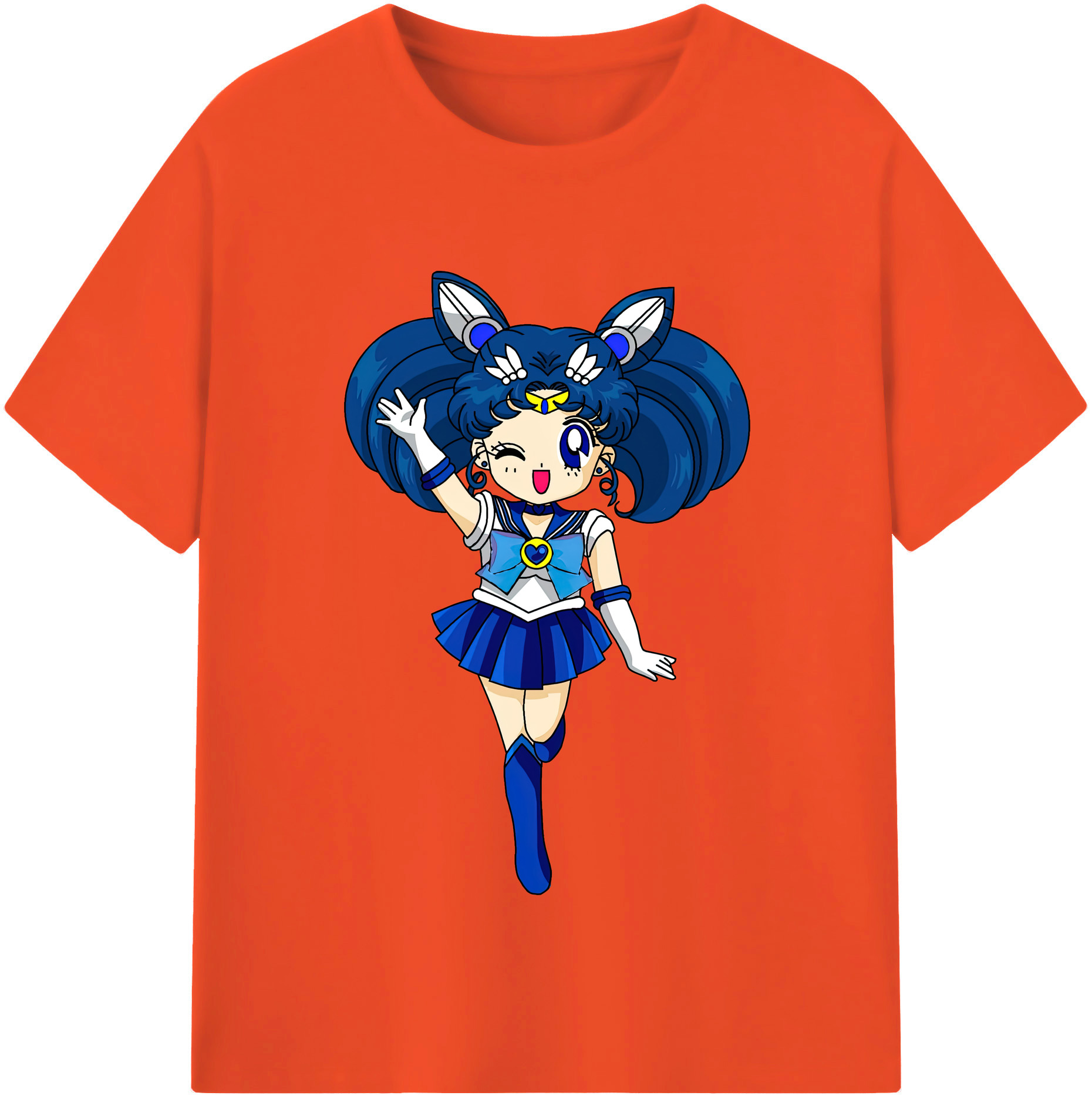 （画像用） 美少女戦士セーラームーン 水野 亜美 みずの あみ Sailor Moon Mizuno Ami 綿100％半袖Tシャツ（フロントプリント）
