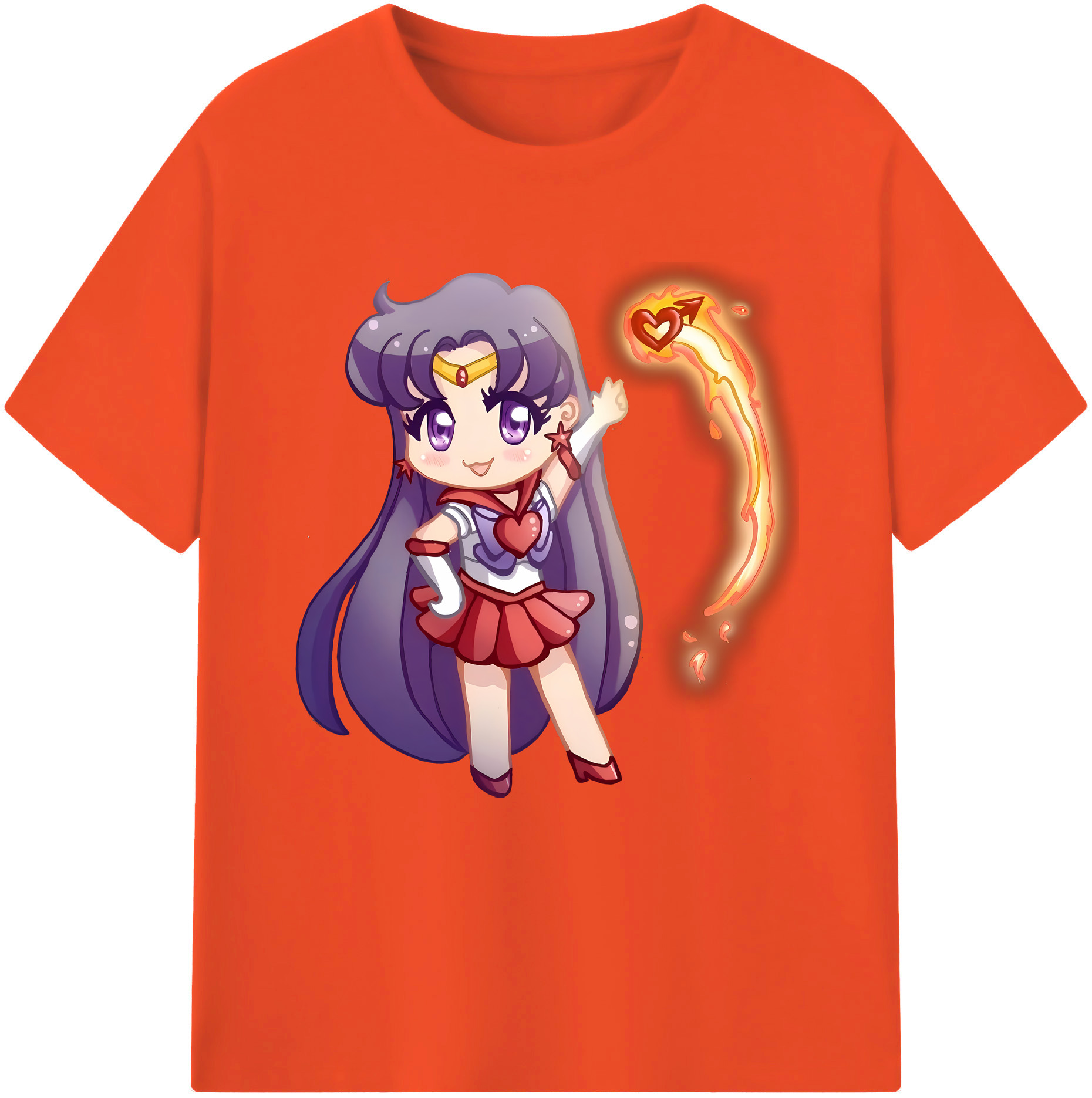 （画像用） 美少女戦士セーラームーン 火野レイ ひの レイ Sailor Moon Hino Rei （セーラーマーズ,Sailor Mars） 綿100％半袖Tシャツ（フロントプリント）