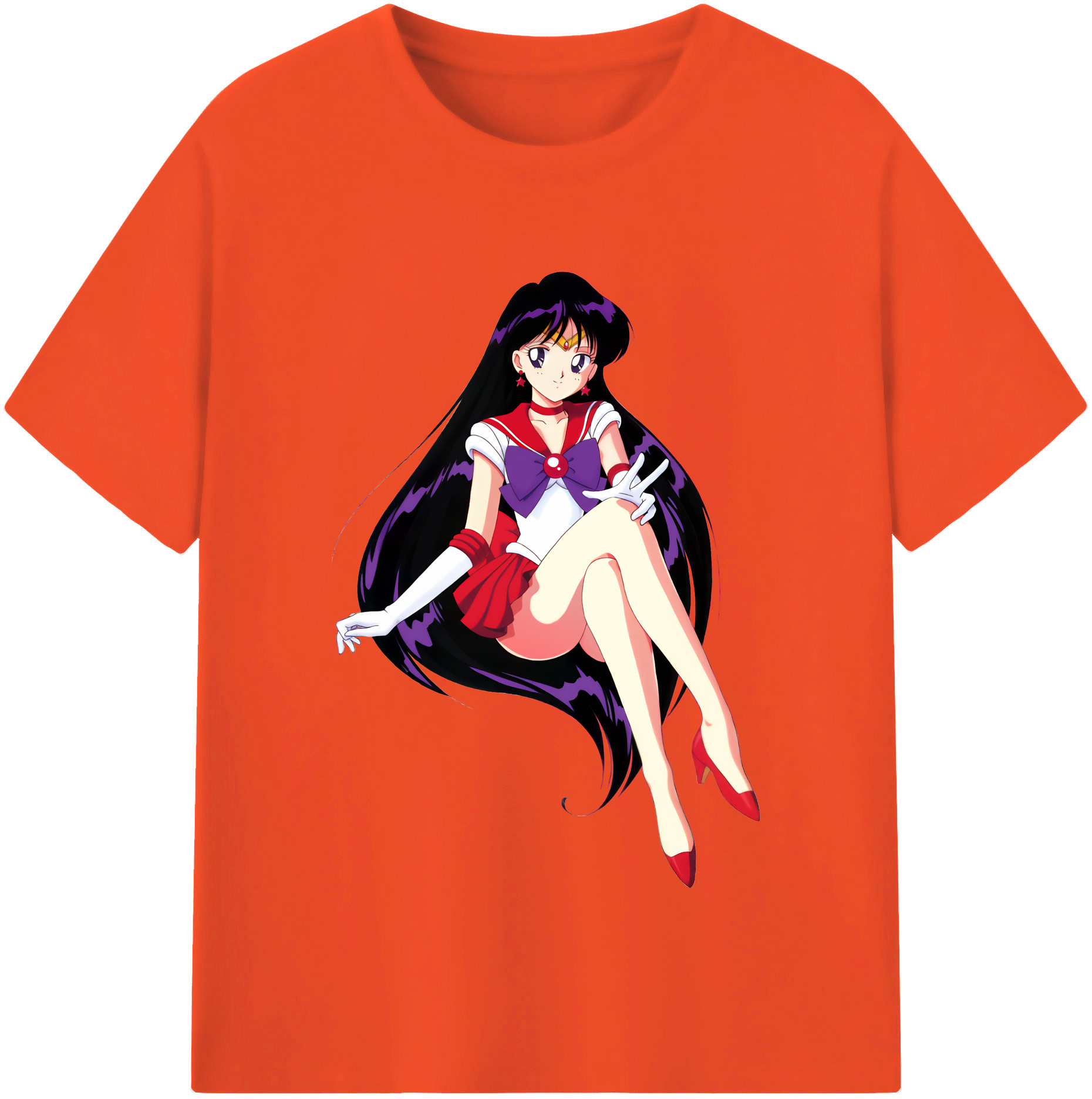 （画像用） 美少女戦士セーラームーン 火野レイ ひの レイ Sailor Moon Hino Rei （セーラーマーズ,Sailor Mars） 綿100％半袖Tシャツ（フロントプリント）