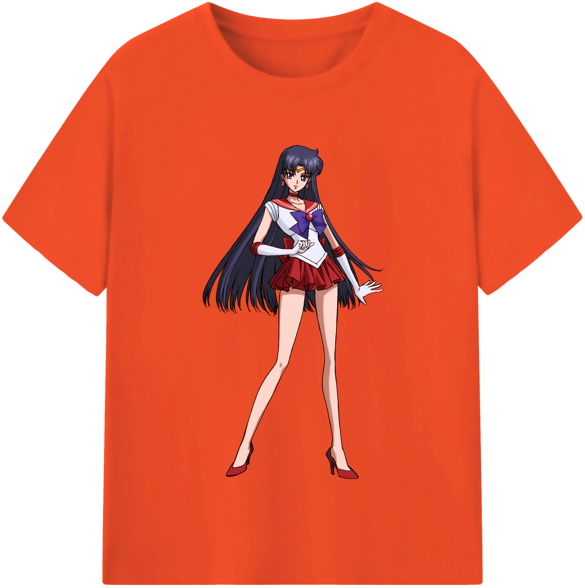 （画像用） 美少女戦士セーラームーン 火野レイ ひの レイ Sailor Moon Hino Rei （セーラーマーズ,Sailor Mars） 綿100％半袖Tシャツ（フロントプリント）