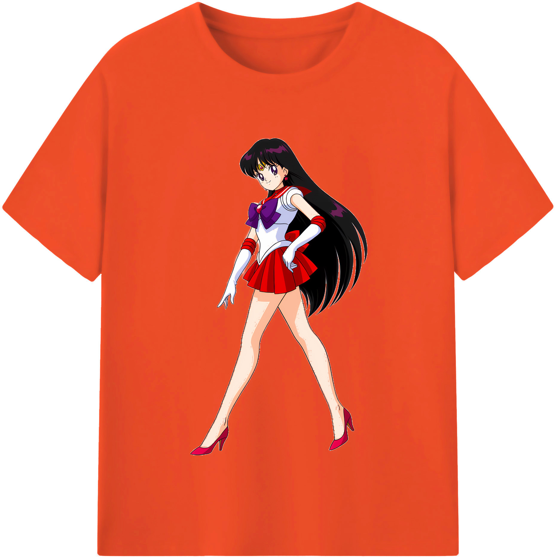（画像用） 美少女戦士セーラームーン 火野レイ ひの レイ Sailor Moon Hino Rei （セーラーマーズ,Sailor Mars） 綿100％半袖Tシャツ（フロントプリント）