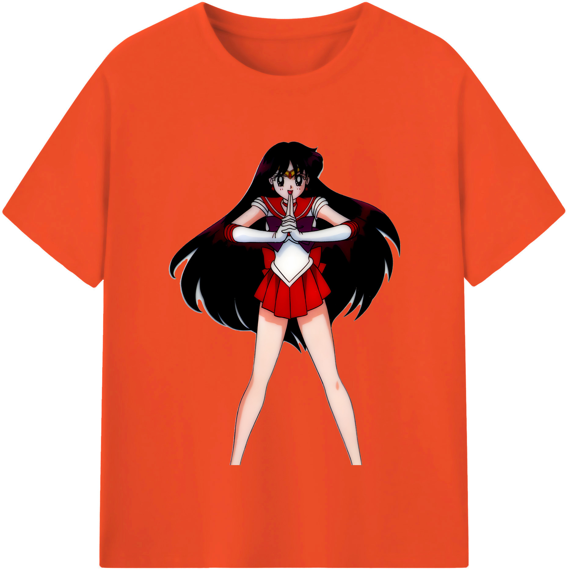 （画像用） 美少女戦士セーラームーン 火野レイ ひの レイ Sailor Moon Hino Rei （セーラーマーズ,Sailor Mars） 綿100％半袖Tシャツ（フロントプリント）