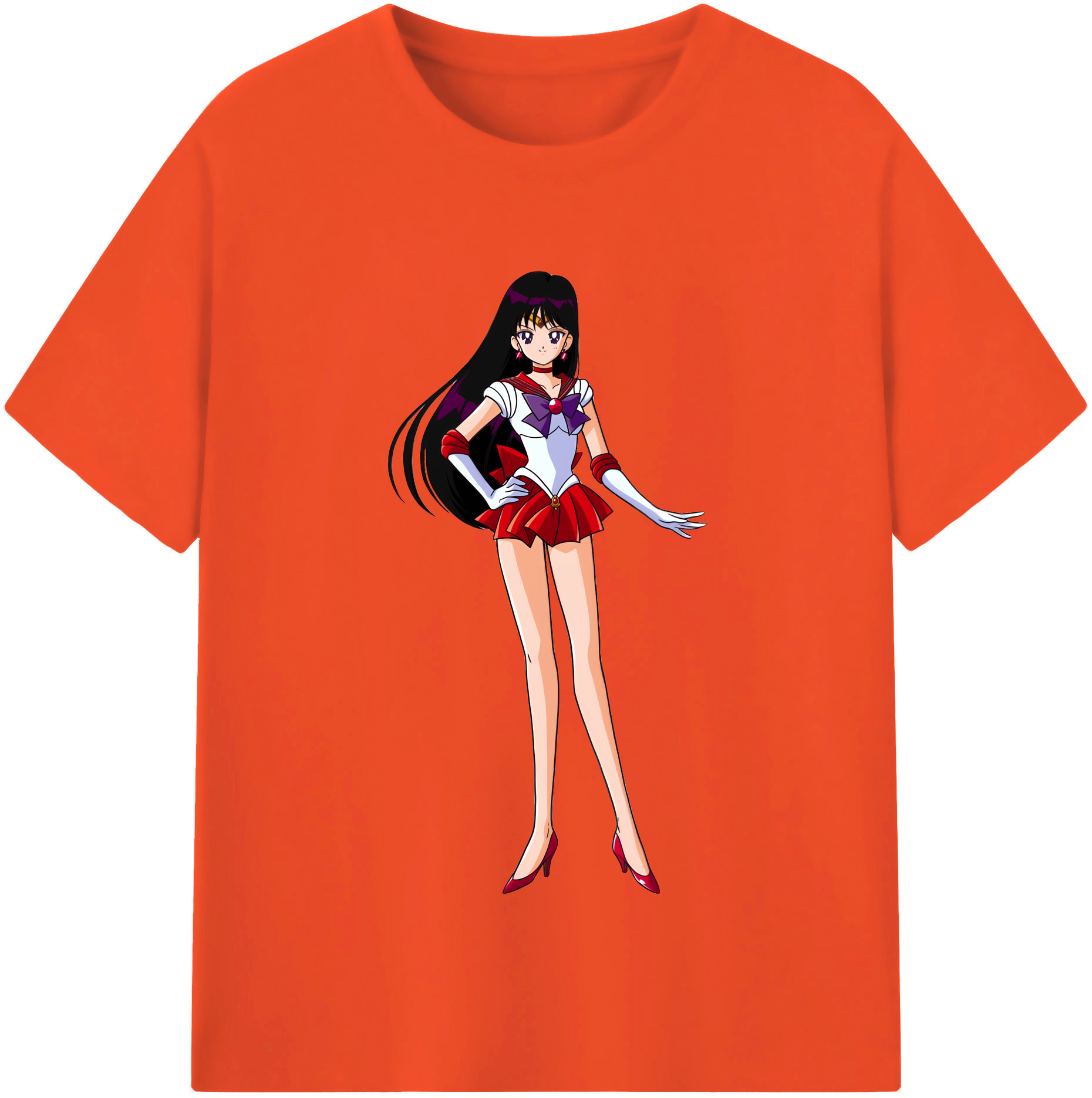 （画像用） 美少女戦士セーラームーン 火野レイ ひの レイ Sailor Moon Hino Rei （セーラーマーズ,Sailor Mars） 綿100％半袖Tシャツ（フロントプリント）