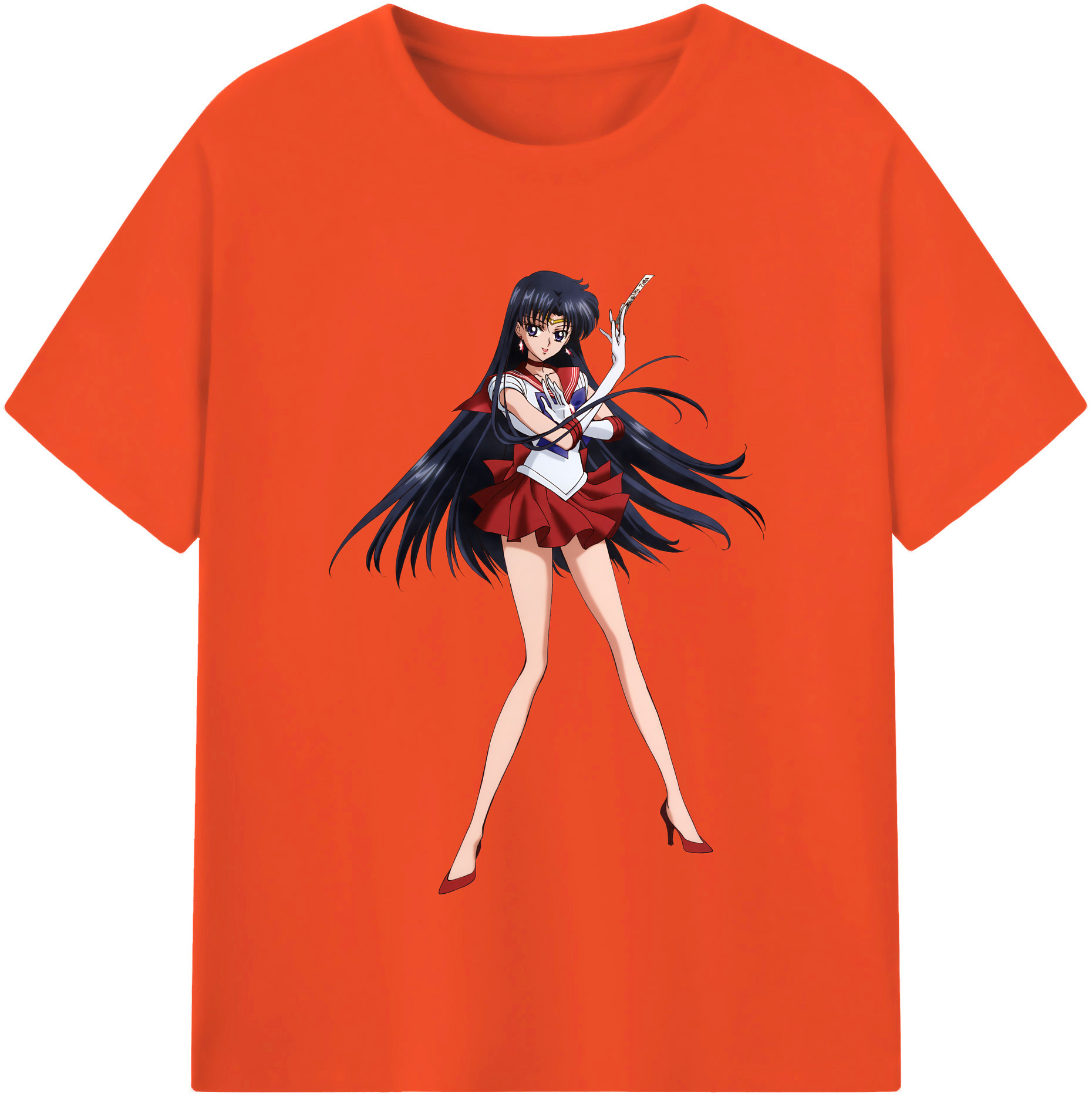 （画像用） 美少女戦士セーラームーン 火野レイ ひの レイ Sailor Moon Hino Rei （セーラーマーズ,Sailor Mars） 綿100％半袖Tシャツ（フロントプリント）