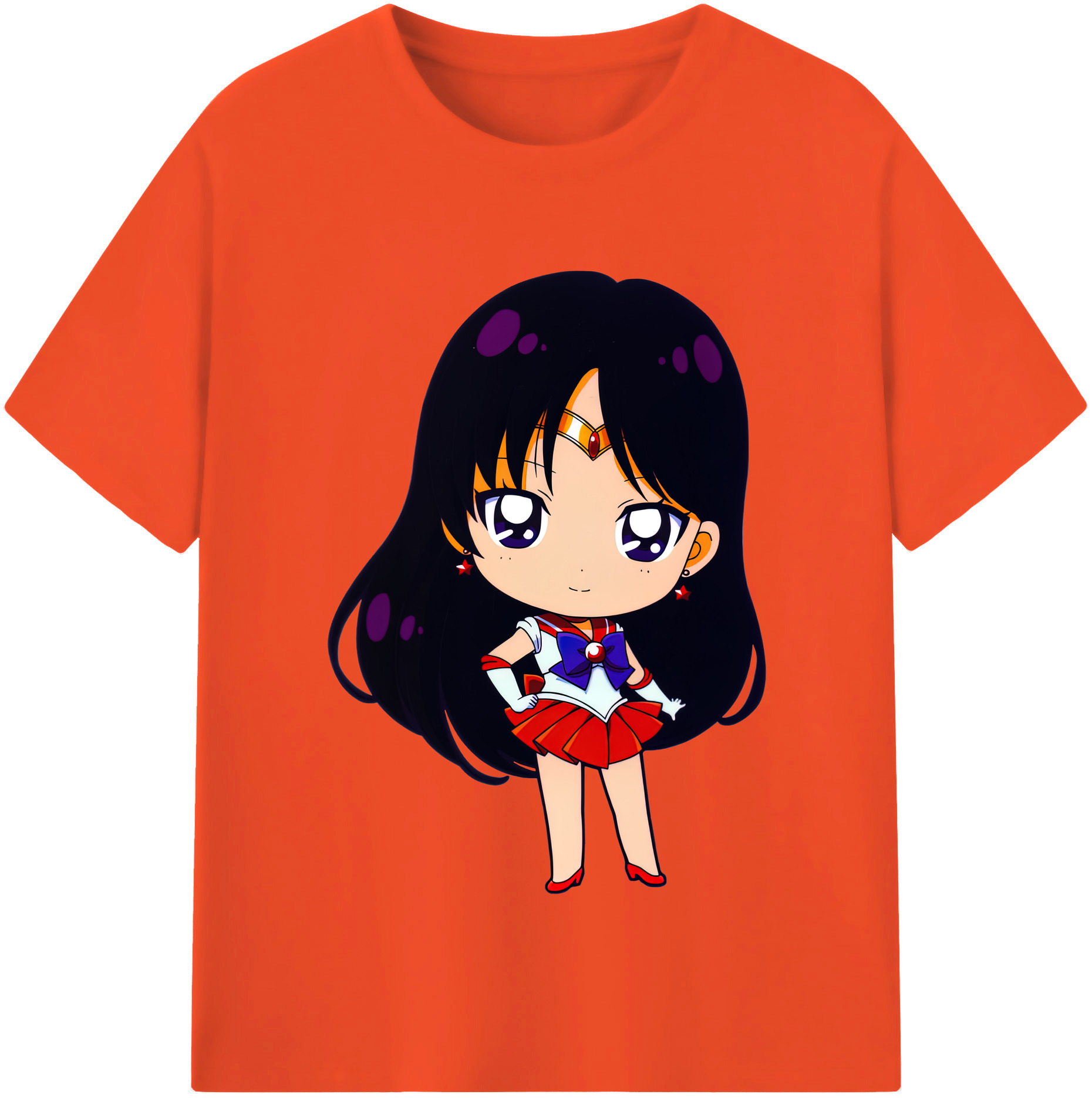 （画像用） 美少女戦士セーラームーン 火野レイ ひの レイ Sailor Moon Hino Rei （セーラーマーズ,Sailor Mars） 綿100％半袖Tシャツ（フロントプリント）